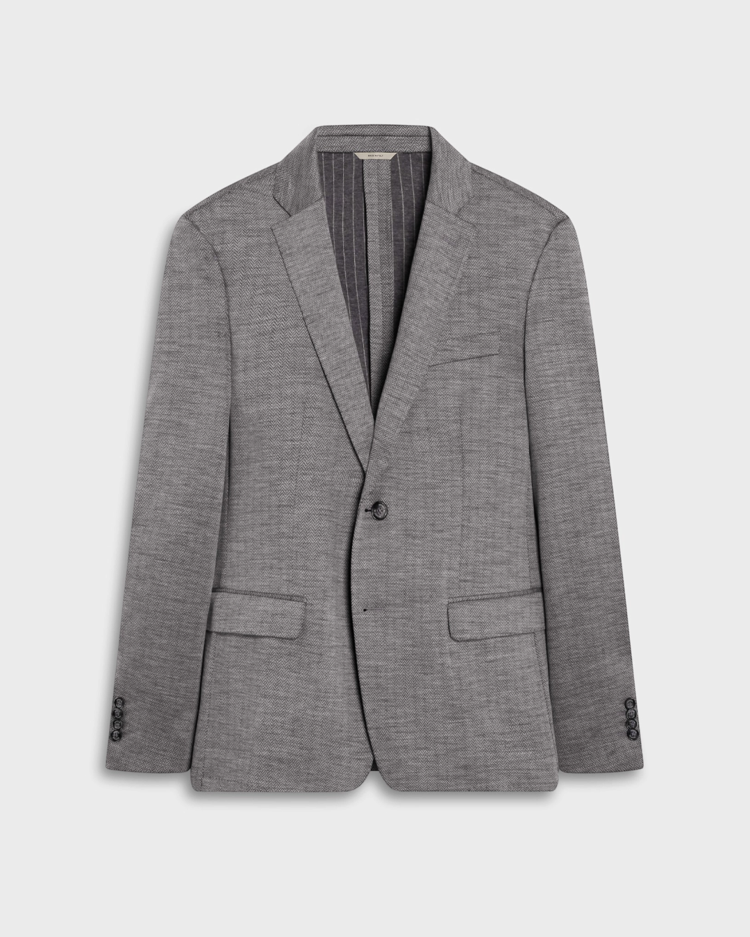 Herringbone Blazer in Grey Stone-38-Grey Stone-BUGATCHI-Levy's Clothier