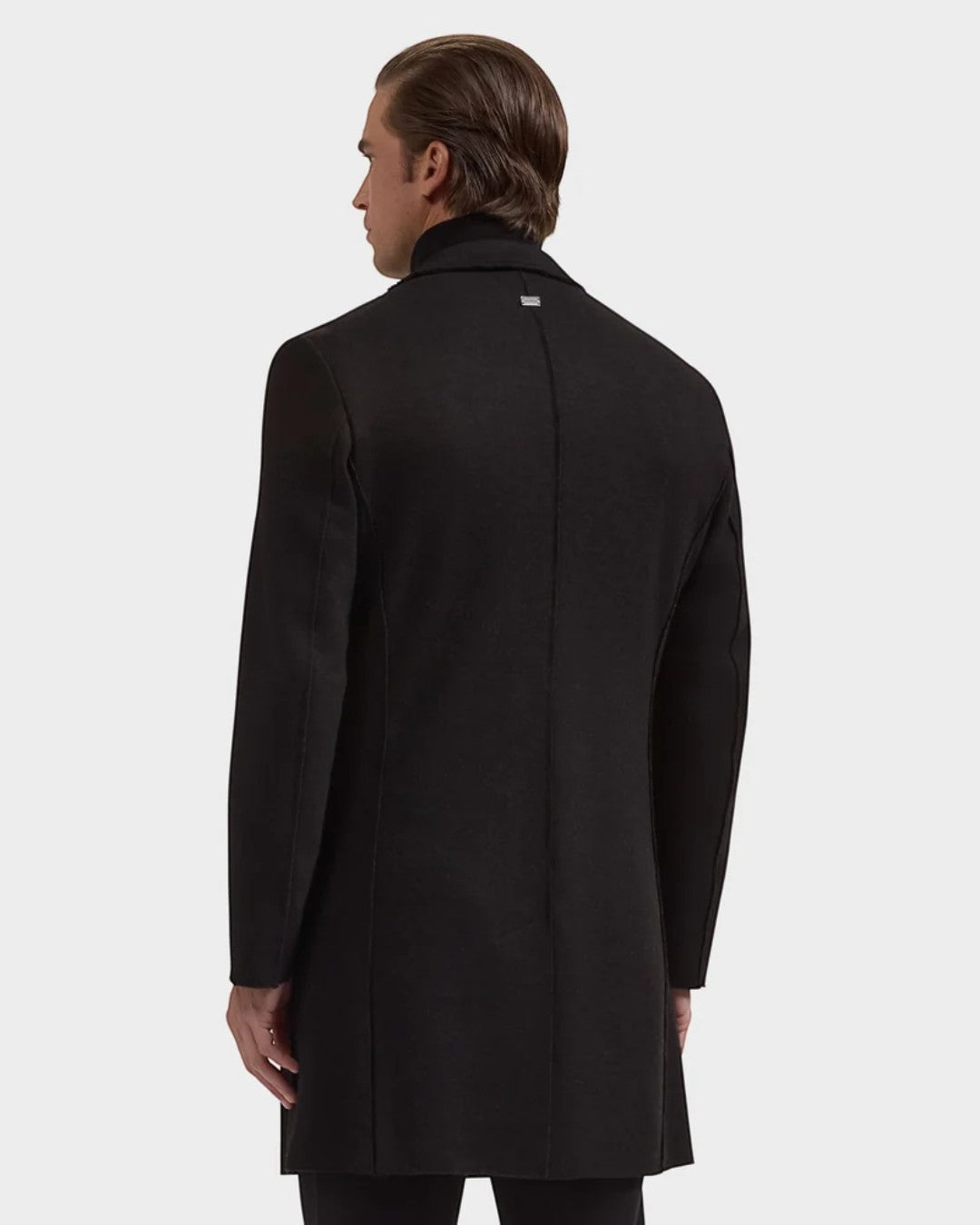 Bugatchi Solid Wool Coat - Black-M-BLACK-BUGATCHI-Levy's Clothier
