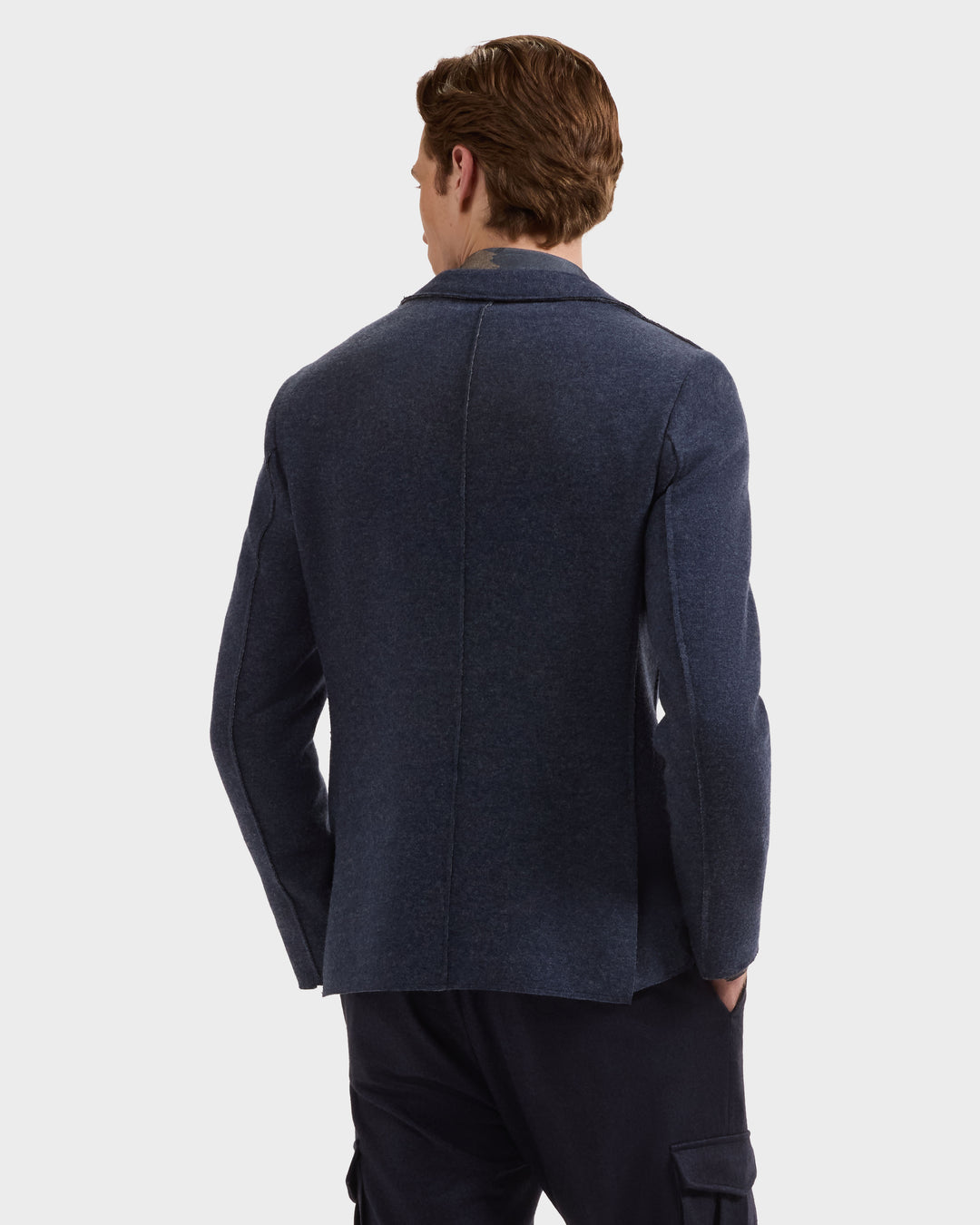 Solid Wool Blazer in Night Blue