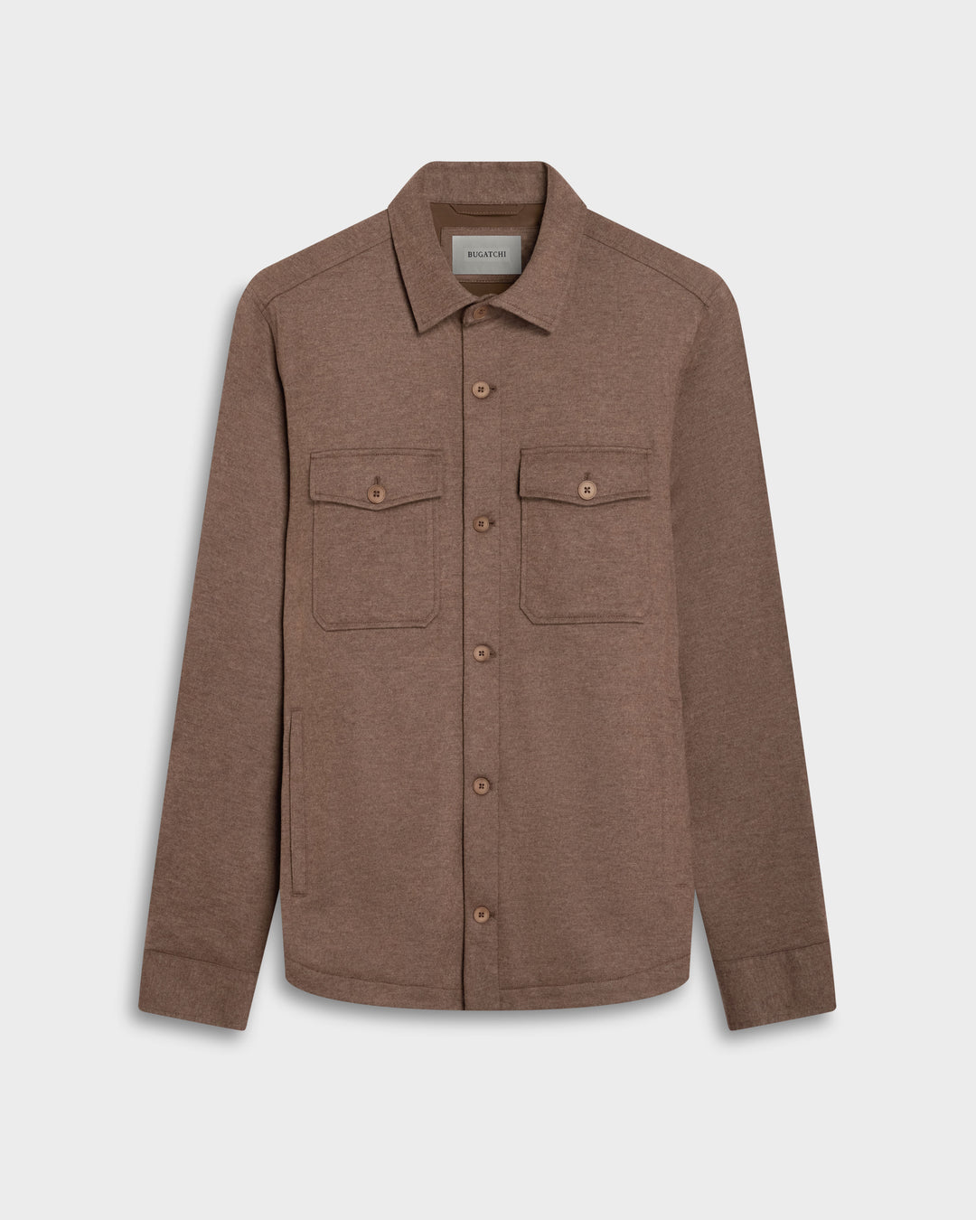 Solid Shirt Jacket in Tobacco