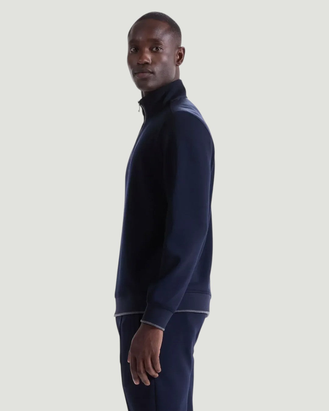 Soft Touch 1/4 Zip Collar Knit Sweater in Navy-S-NAVY-BUGATCHI-Levy's Clothier