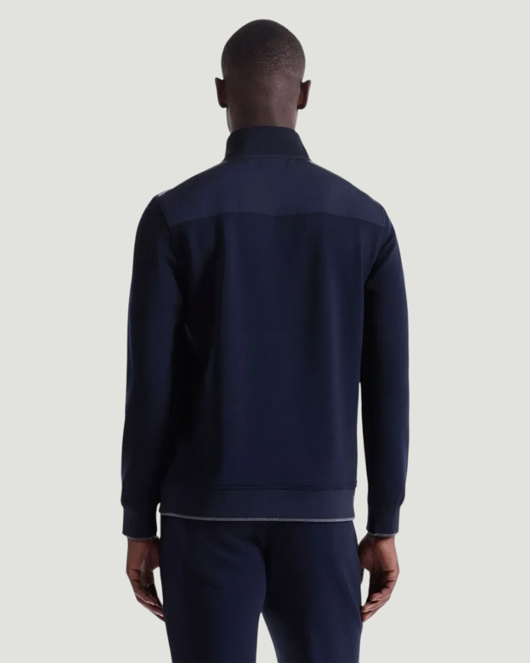 Soft Touch 1/4 Zip Collar Knit Sweater in Navy-S-NAVY-BUGATCHI-Levy's Clothier