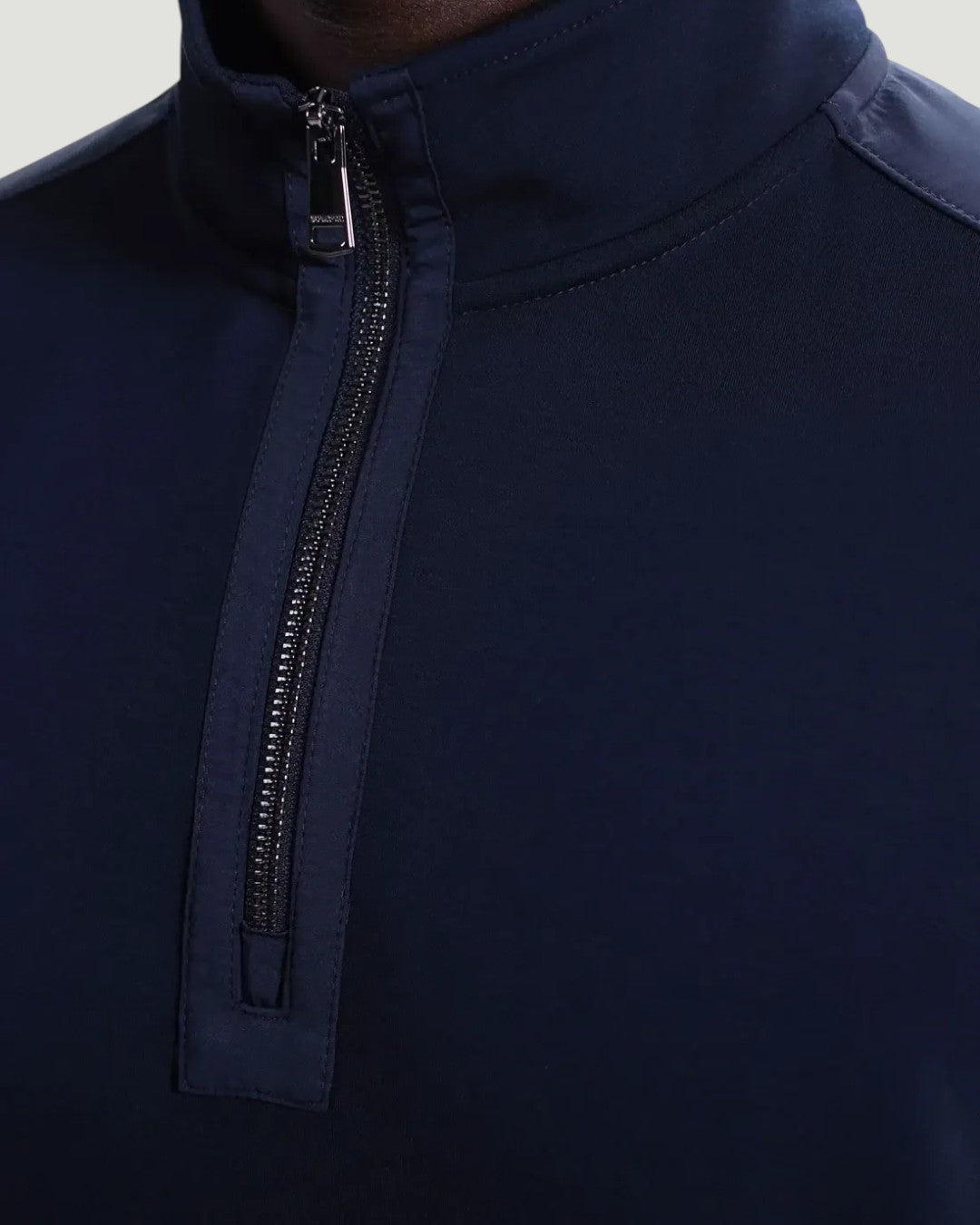 Soft Touch 1/4 Zip Collar Knit Sweater in Navy-S-NAVY-BUGATCHI-Levy's Clothier