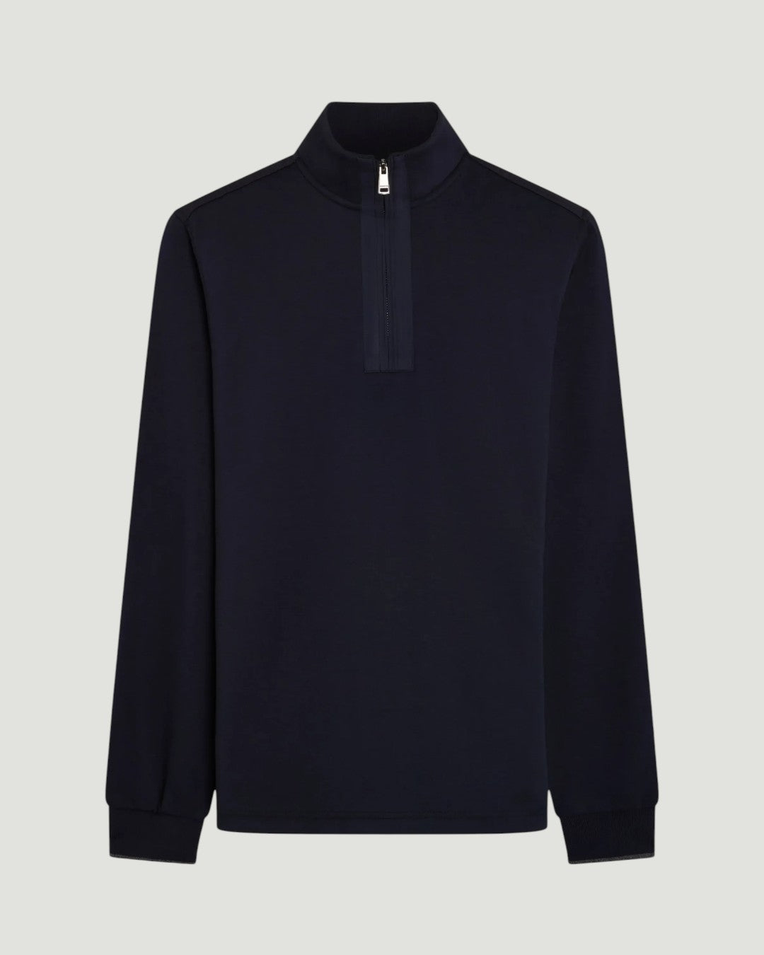 Soft Touch 1/4 Zip Collar Knit Sweater in Navy-S-NAVY-BUGATCHI-Levy's Clothier