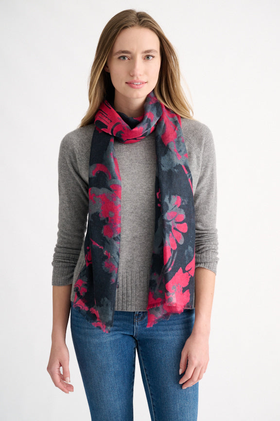 Kinross Cashmere Tapestry Print Scarf