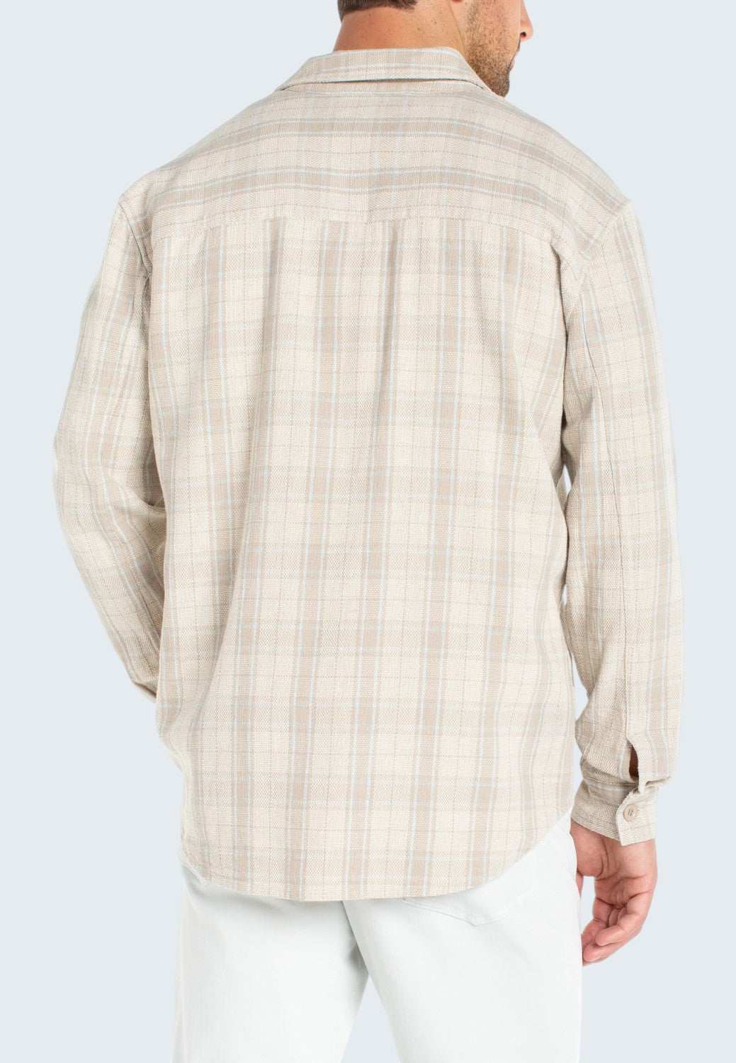 Men's Flap Pocket Overshirt - Oat Light Blue