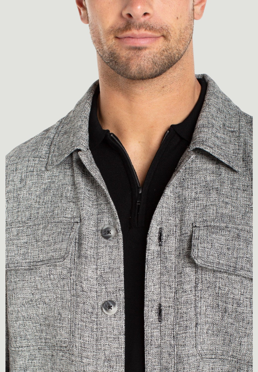 Men's Flap Pocket Overshirt - Black Multi-XS-BLKMLTI-LIVERPOOL-Levy's Clothier