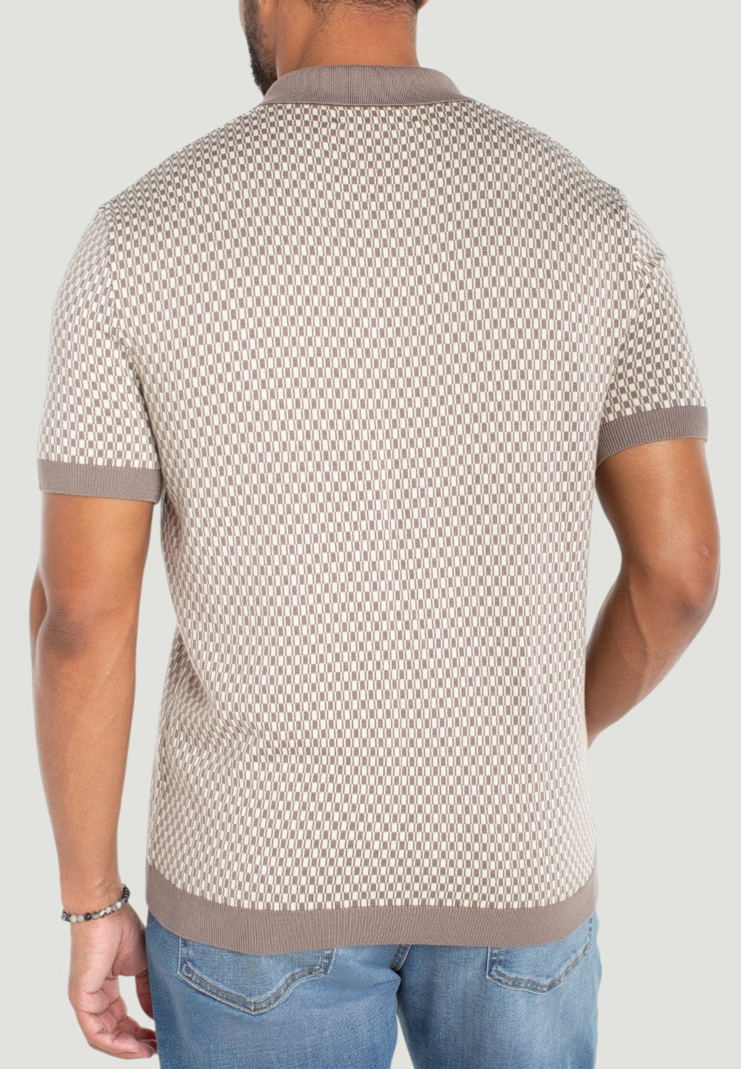 Men's Johnny Collar Sweater Knit Polo-XS-NAVY PARCHMENT-LIVERPOOL-Levy's Clothier