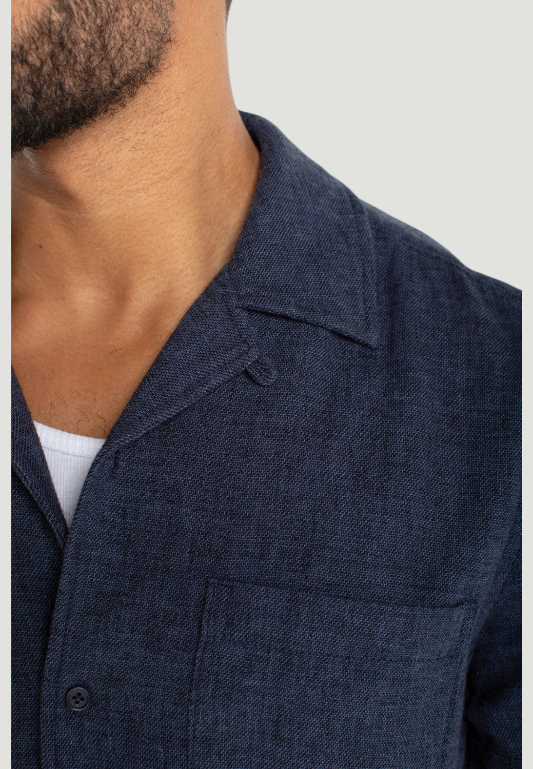 Men's Button Up Camp Shirt - Navy-XS-NAVY-LIVERPOOL-Levy's Clothier