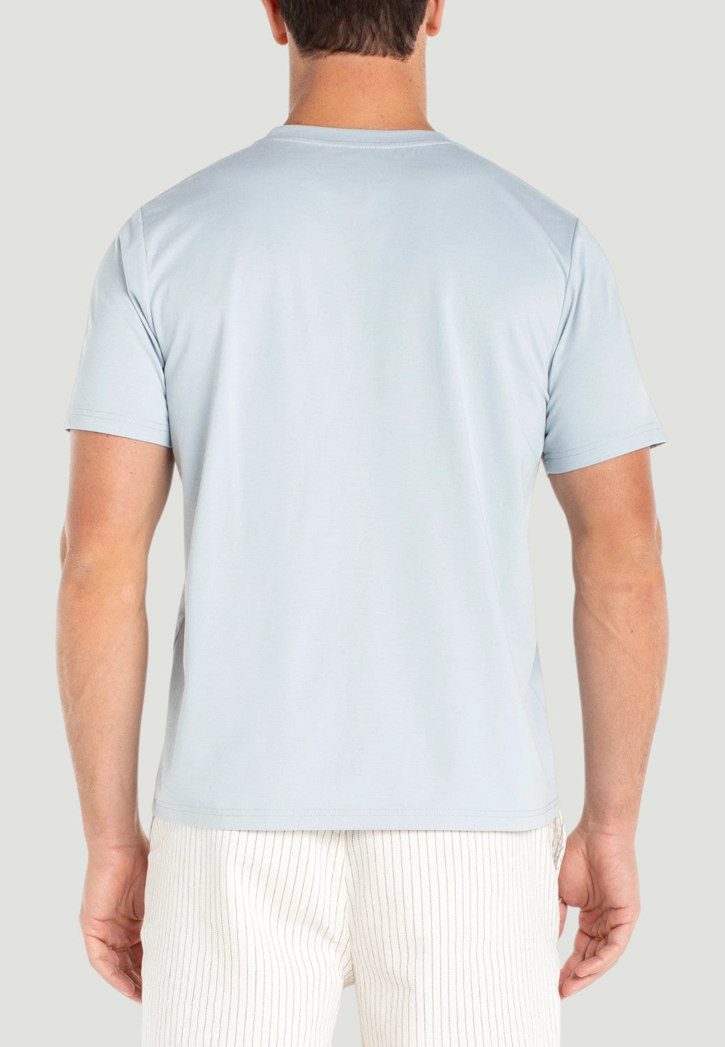 Men's Short Sleeve Crew Neck Tee - Dusty Blue-XS-DUSTY BLUE-LIVERPOOL-Levy's Clothier