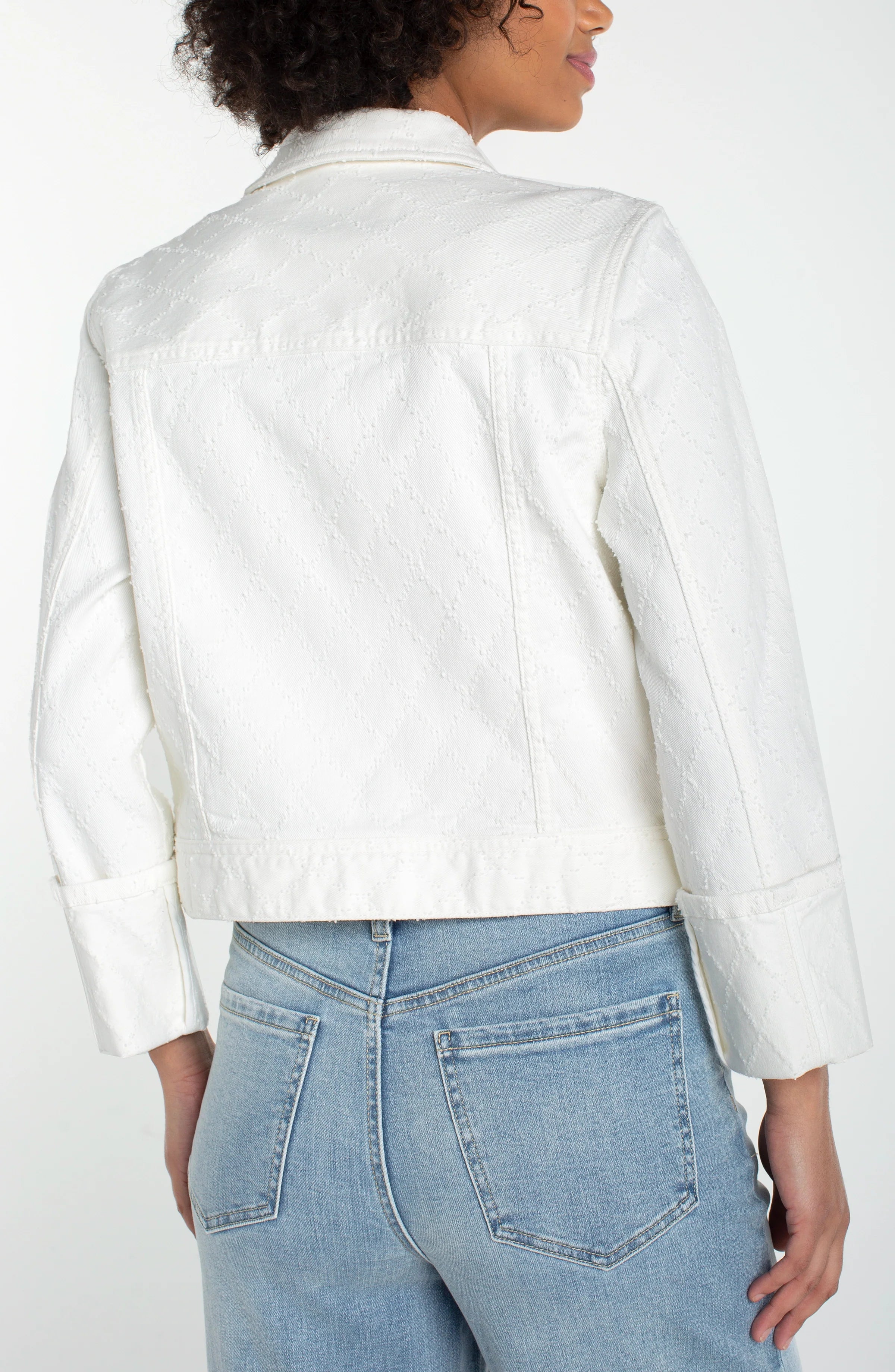 Bracelet Length High Cuff Cropped Jacket-XS-WHITE DIAMOND-LIVERPOOL-Levy's Clothier