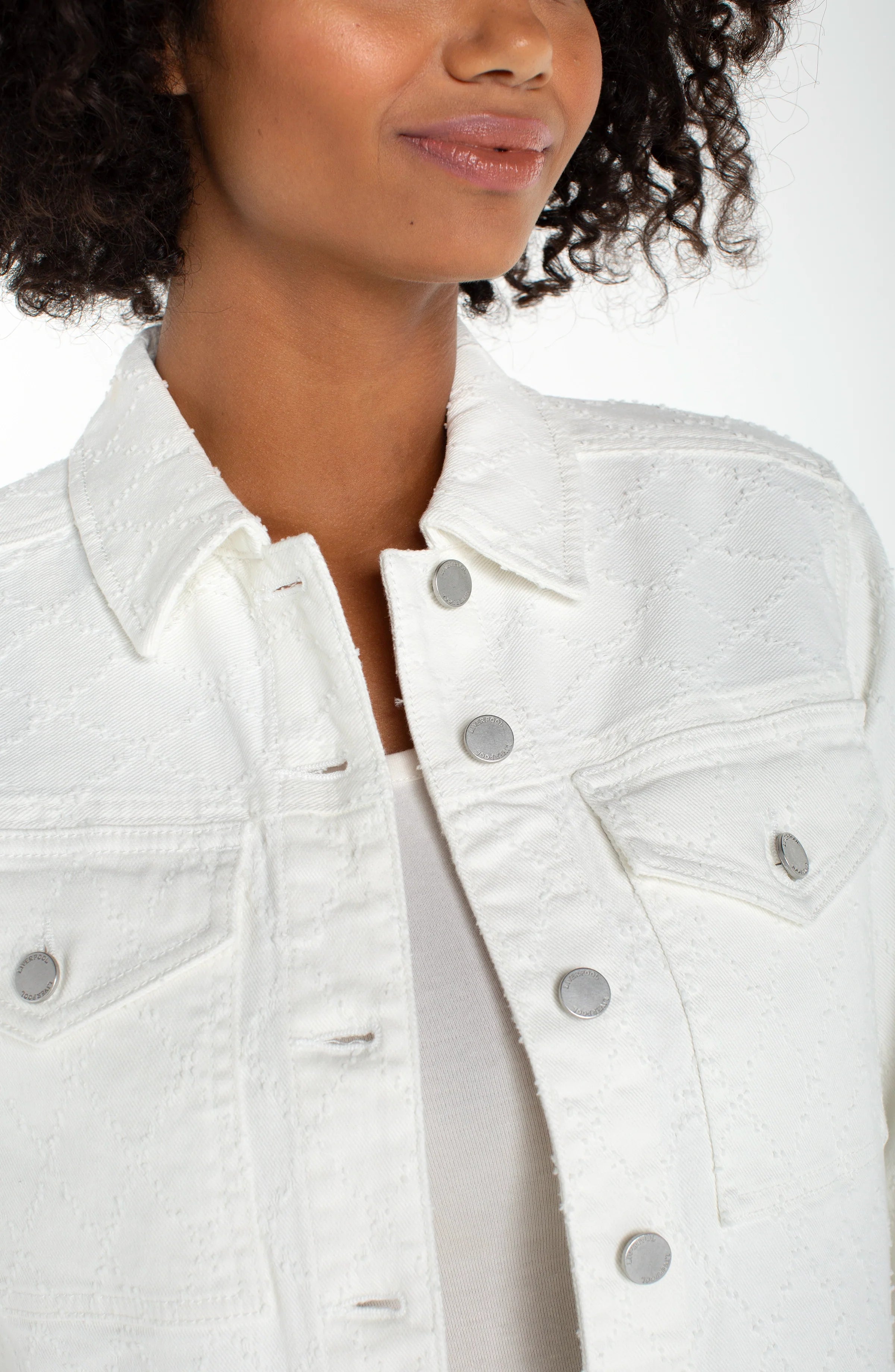 Bracelet Length High Cuff Cropped Jacket-XS-WHITE DIAMOND-LIVERPOOL-Levy's Clothier