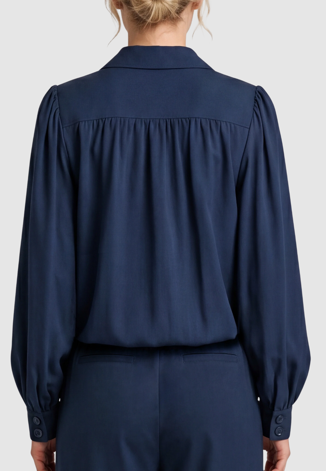 Puff Sleeve Jacket - Navy-XS-OXFORD NAVY-LIVERPOOL-Levy's Clothier