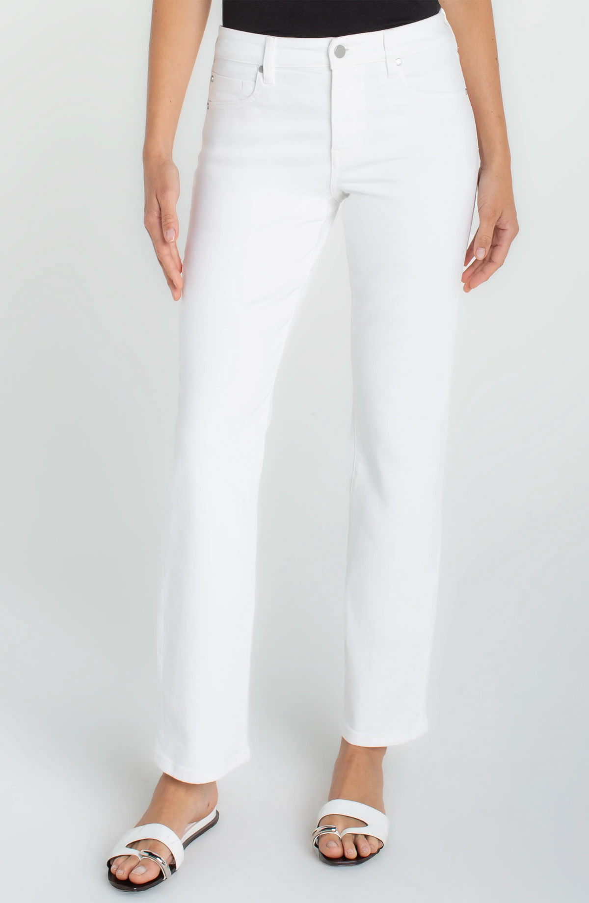 Liverpool Kennedy Straight Jean - Bright White-4-LIVERPOOL-Levy's Clothier