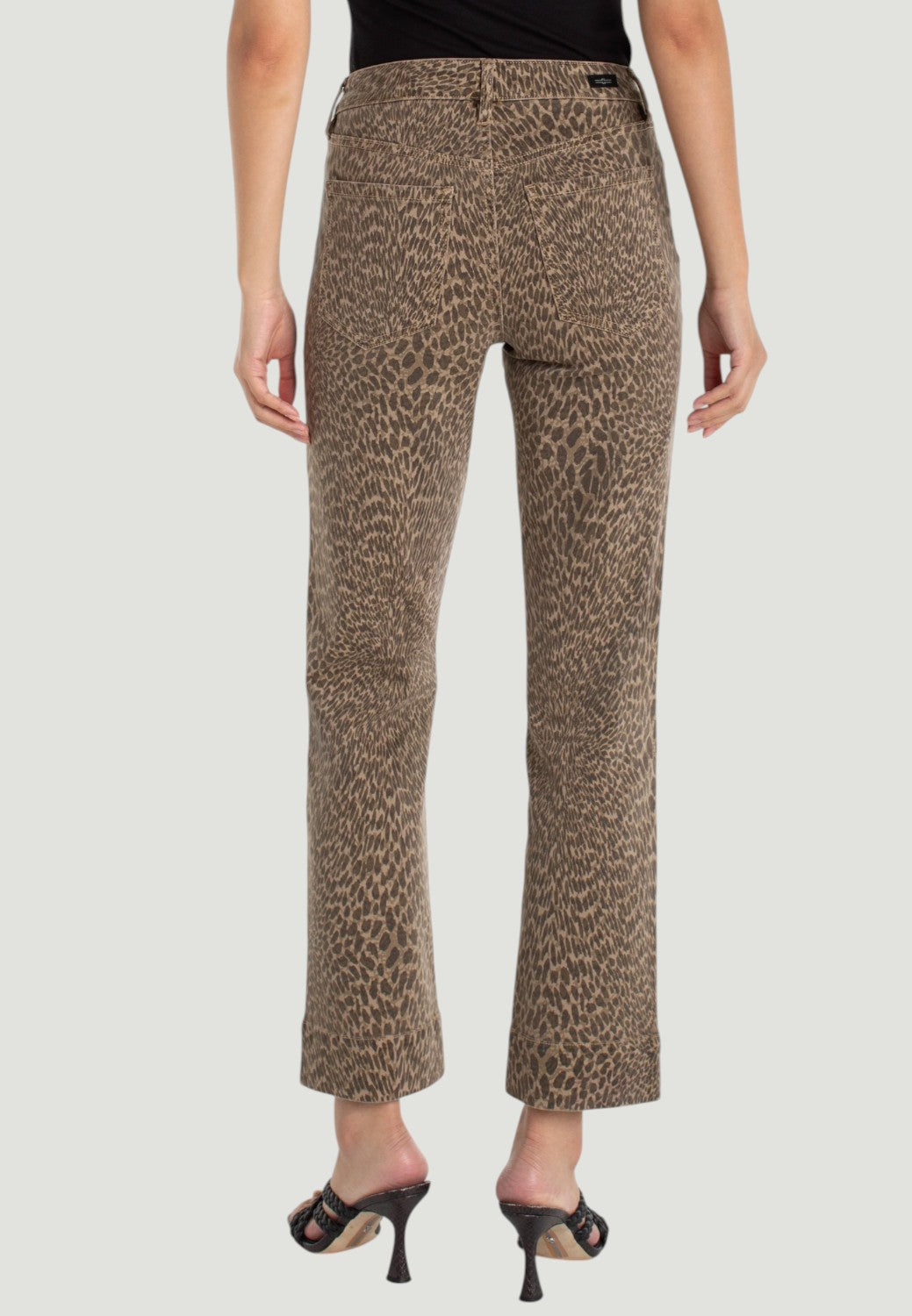 Kennedy Straight Jeans with Wide Hem - Khaki Abstract Animal-0-LIVERPOOL-Levy's Clothier
