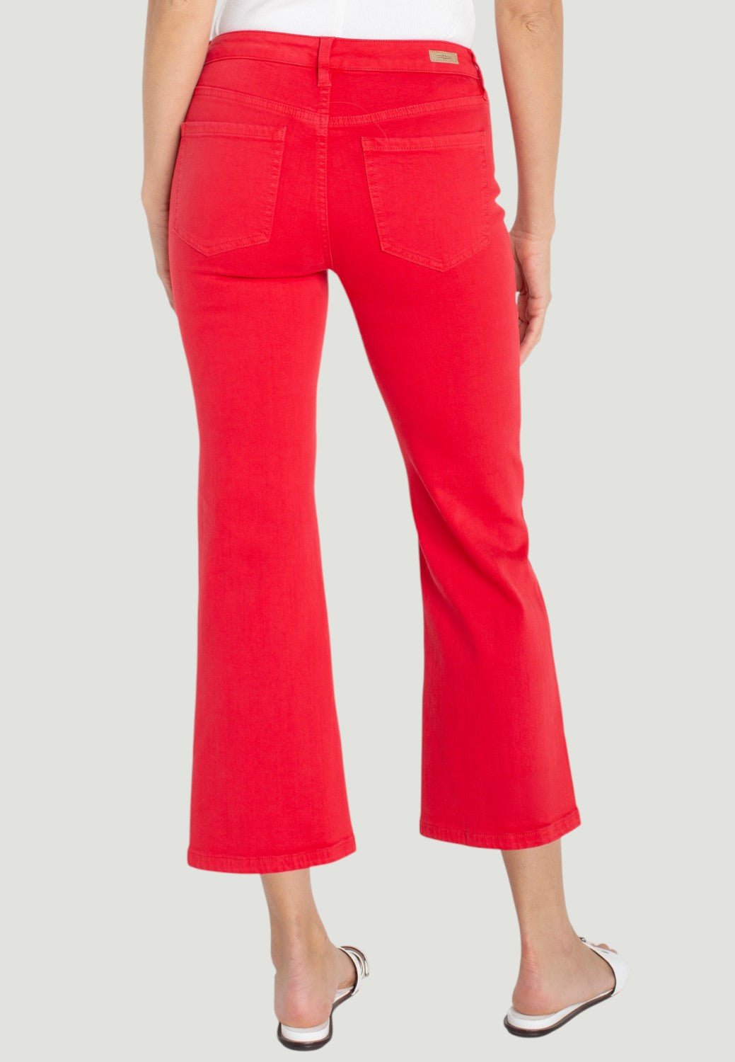 Hannah Crop Flare With Slit Hem - Cherry Rose-0-CHERRY-LIVERPOOL-Levy's Clothier