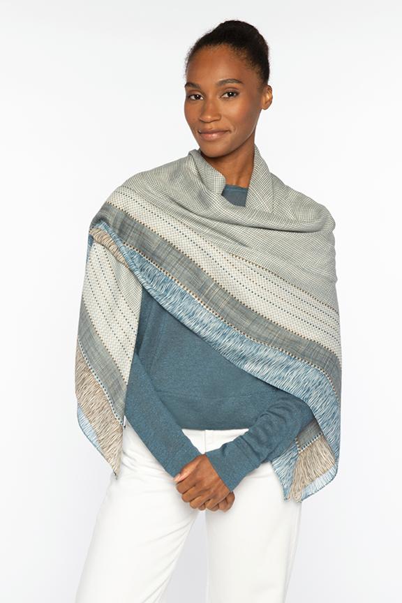 CHECKED OUT PRINT SCARF-MULTI-OS-Kinross Cashmere-Levy's Clothier