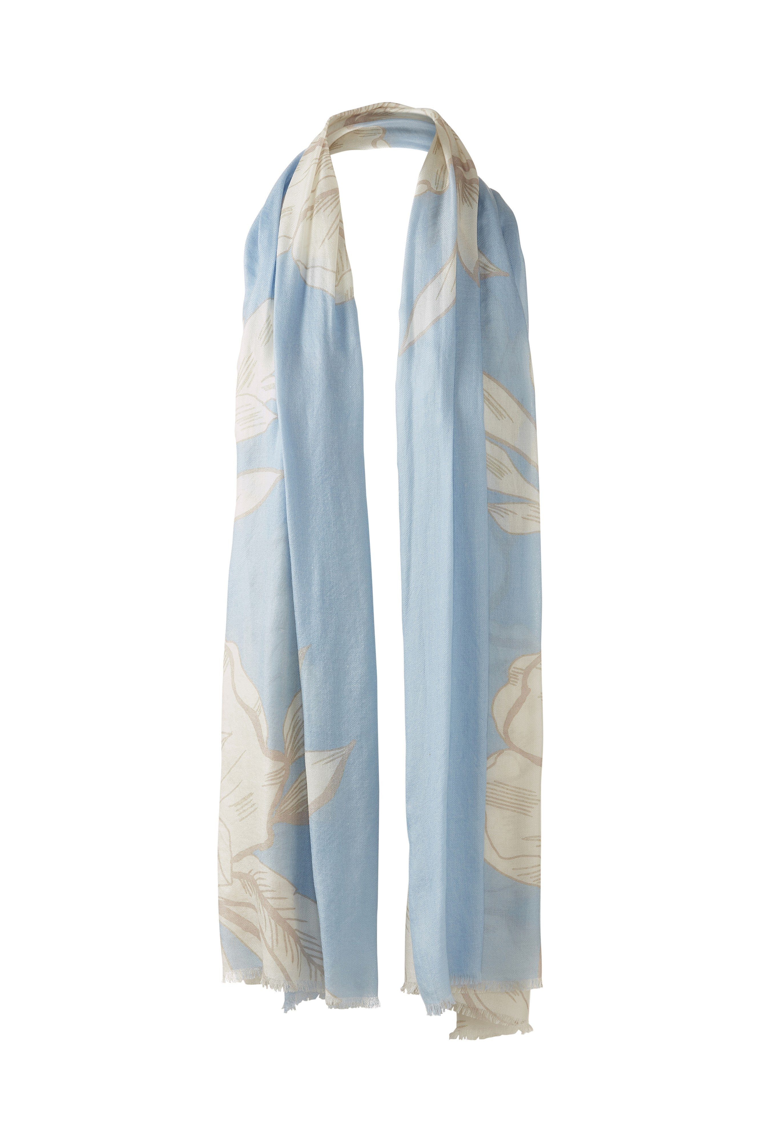 OVERSIZED BLOOMS PRINT SCARF-DAHLIA_MULTI-OS-Kinross Cashmere-Levy's Clothier