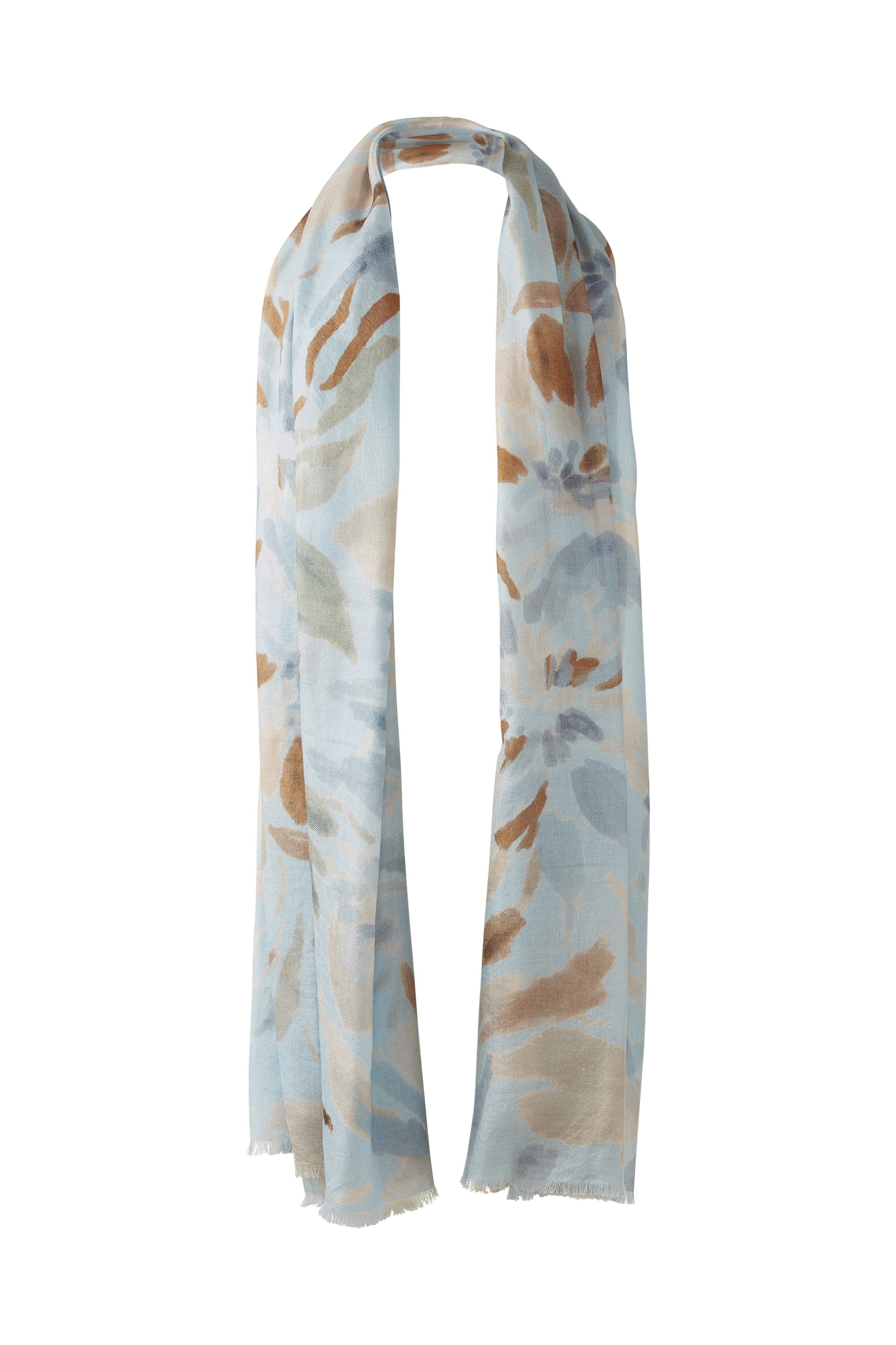 SOFT FLORAL PRINT SCARF-PEBBLE_MULTI-OS-Kinross Cashmere-Levy's Clothier