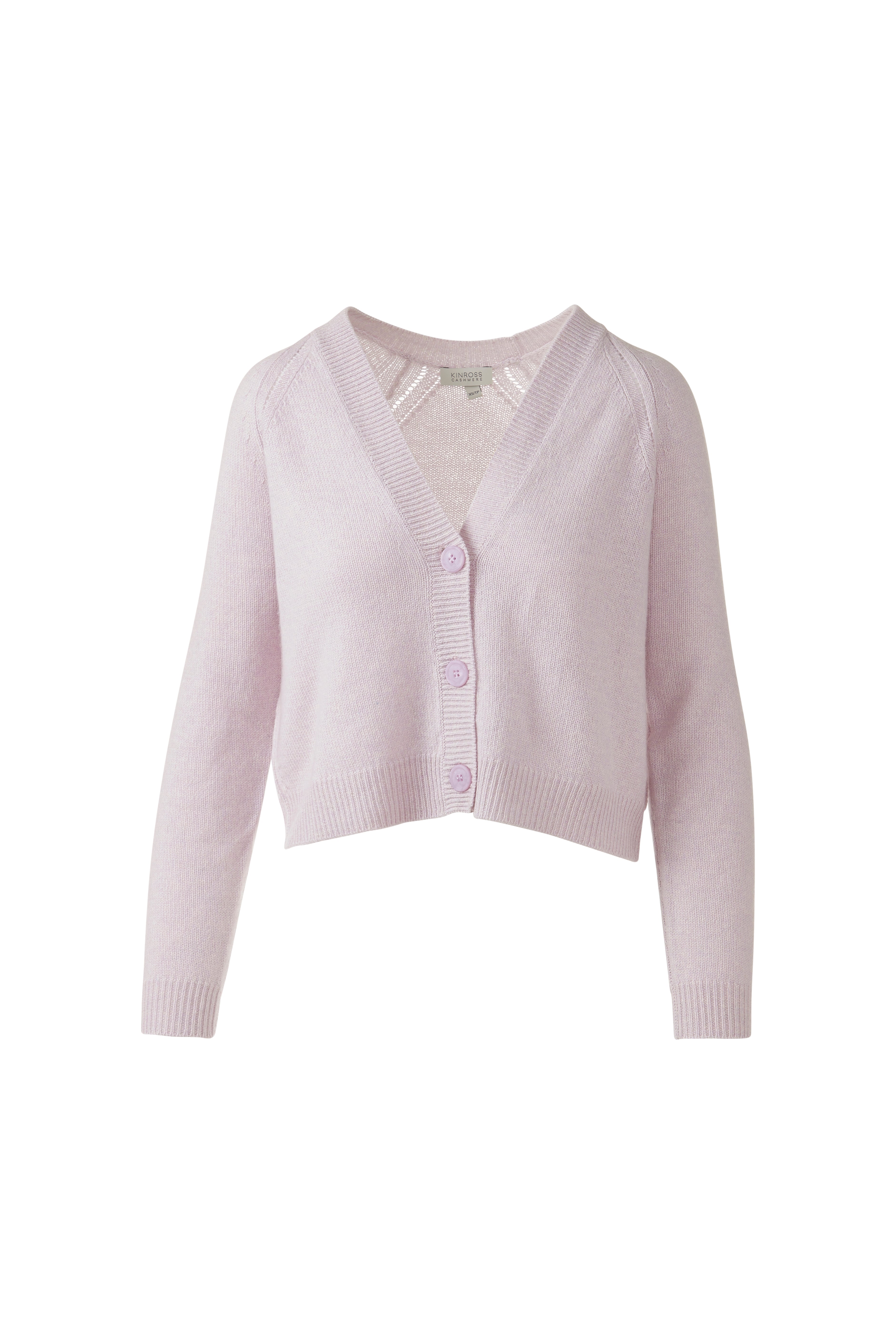 MARLED VEE CARDIGAN-LILAC/CLOUD-XS-Kinross Cashmere-Levy's Clothier