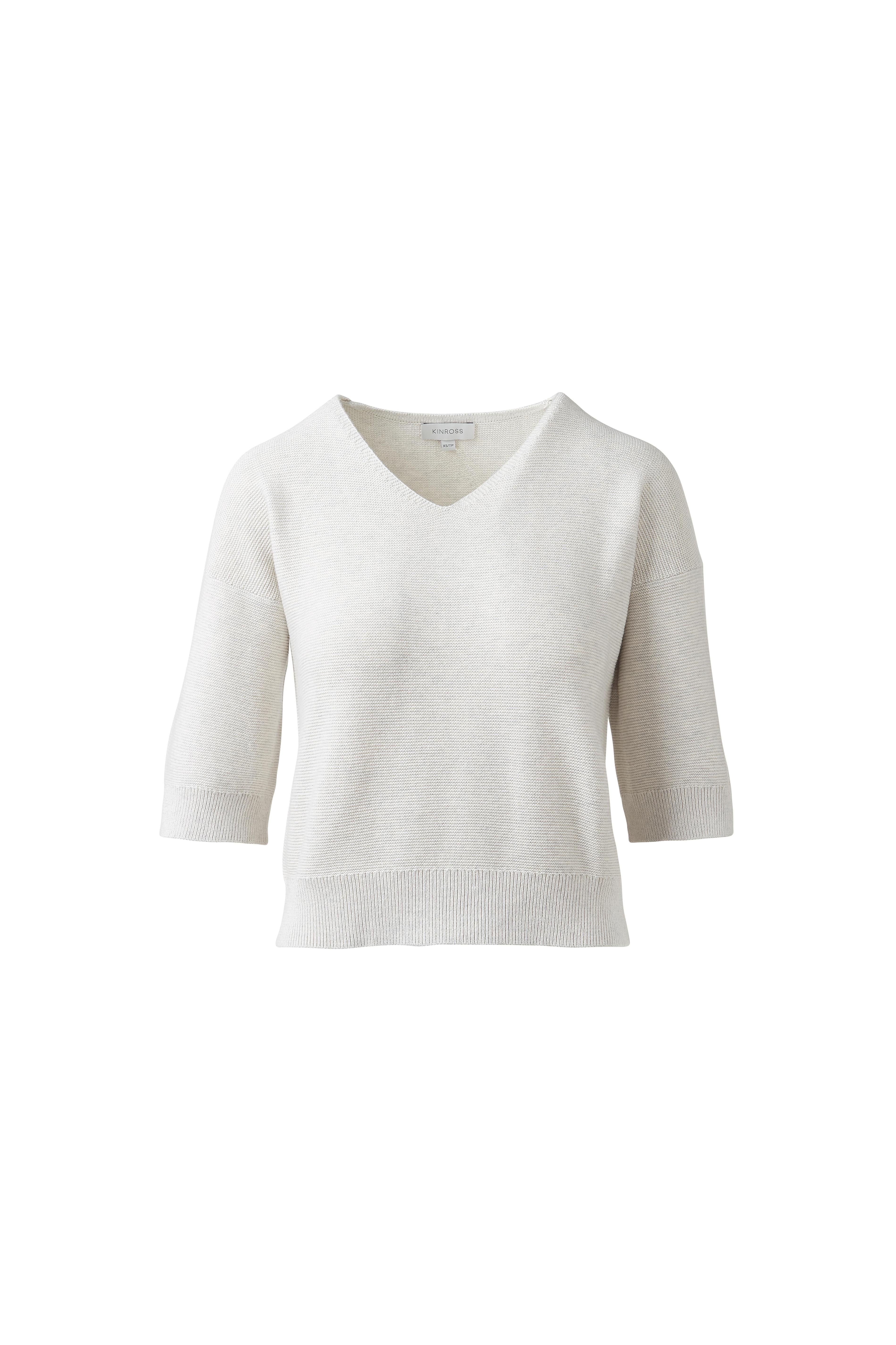 GARTER EASY VEE-CHAMPAGNE-XS-Kinross Cashmere-Levy's Clothier