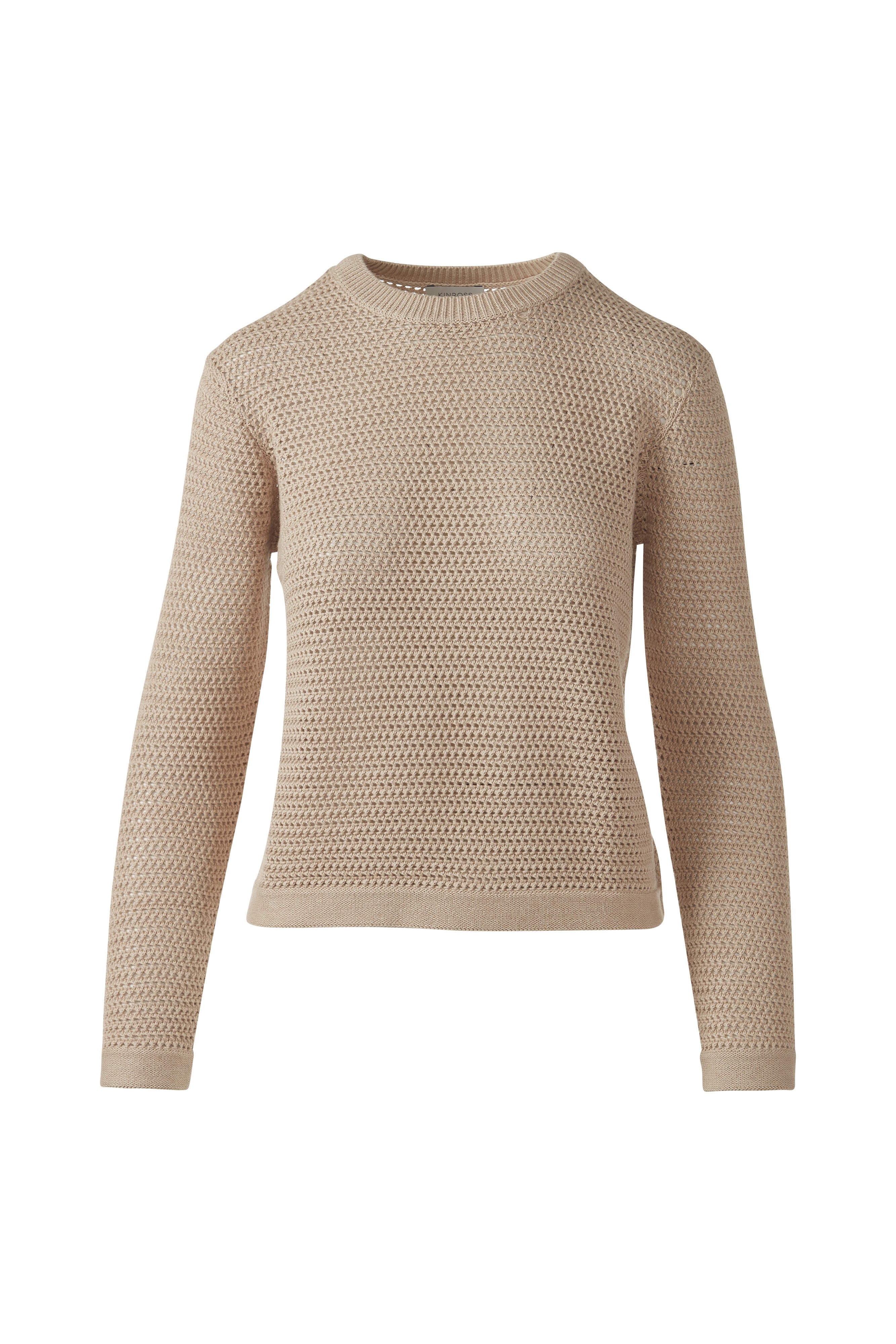 OPENWORK CREW-STRAW-XS-Kinross Cashmere-Levy's Clothier