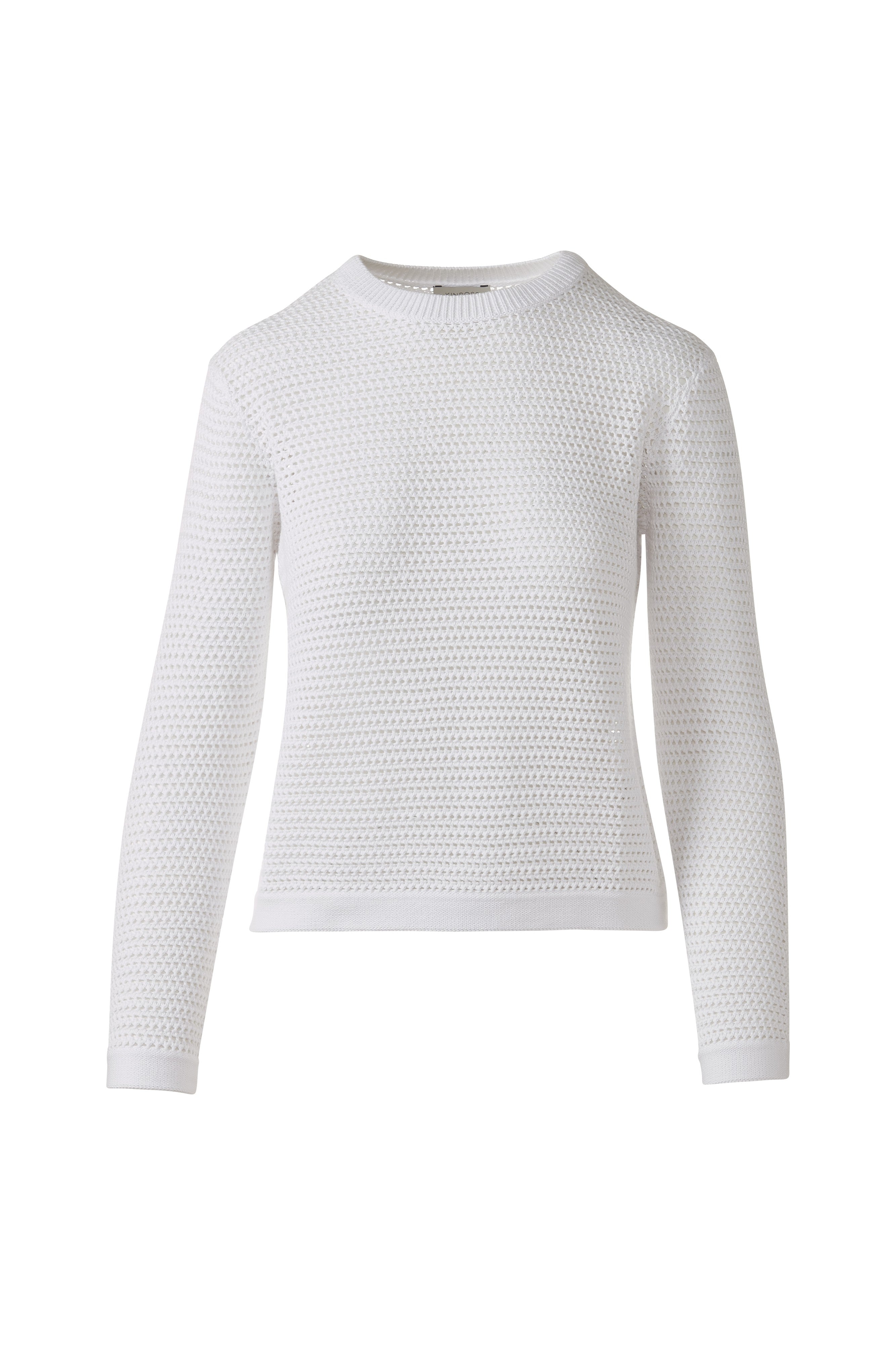 OPENWORK CREW-WHITE-XS-Kinross Cashmere-Levy's Clothier