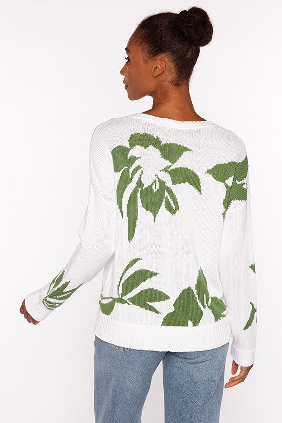 INTARSIA EASY VEE-STRAW/WHITE-XS-Kinross Cashmere-Levy's Clothier