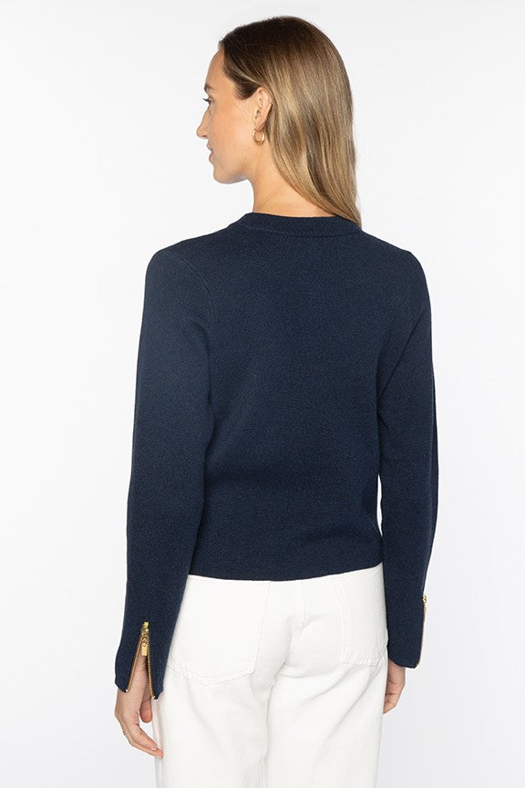 FITTED ZIP CARDIGAN-DOVE-XS-Kinross Cashmere-Levy's Clothier