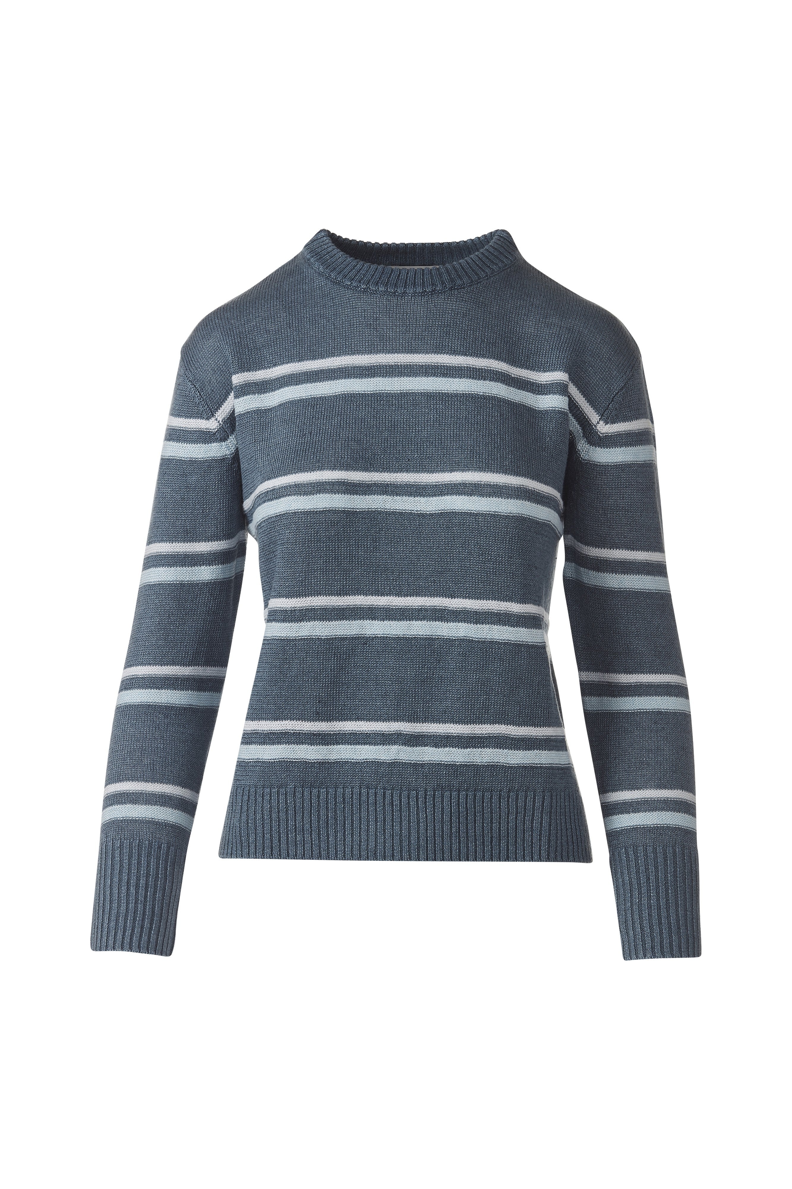 TEXTURED STRIPE CREW-INK_MULTI-XS-Kinross Cashmere-Levy's Clothier