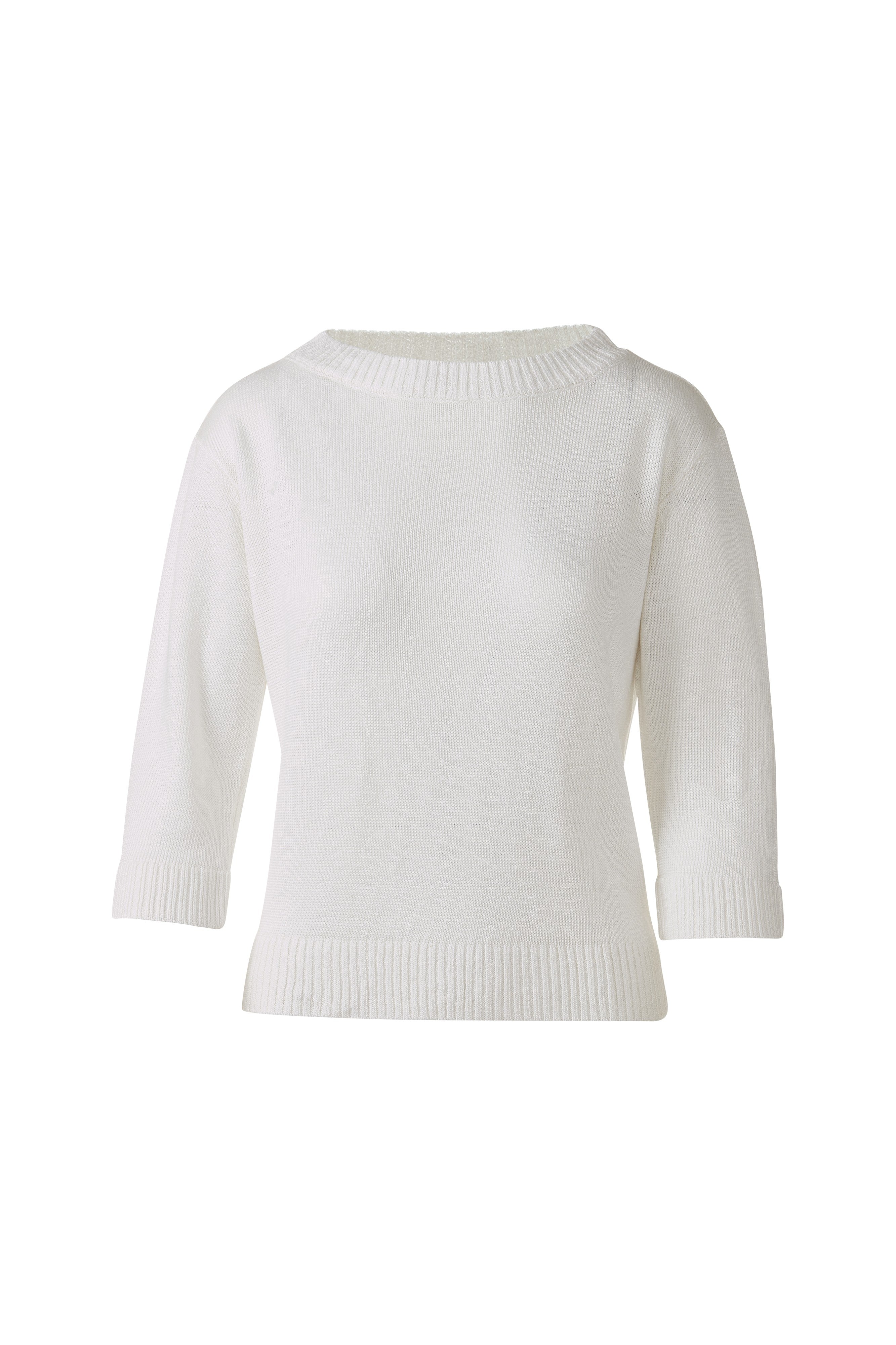 ELBOW SLEEVE PULLOVER-WHITE-XS-Kinross Cashmere-Levy's Clothier