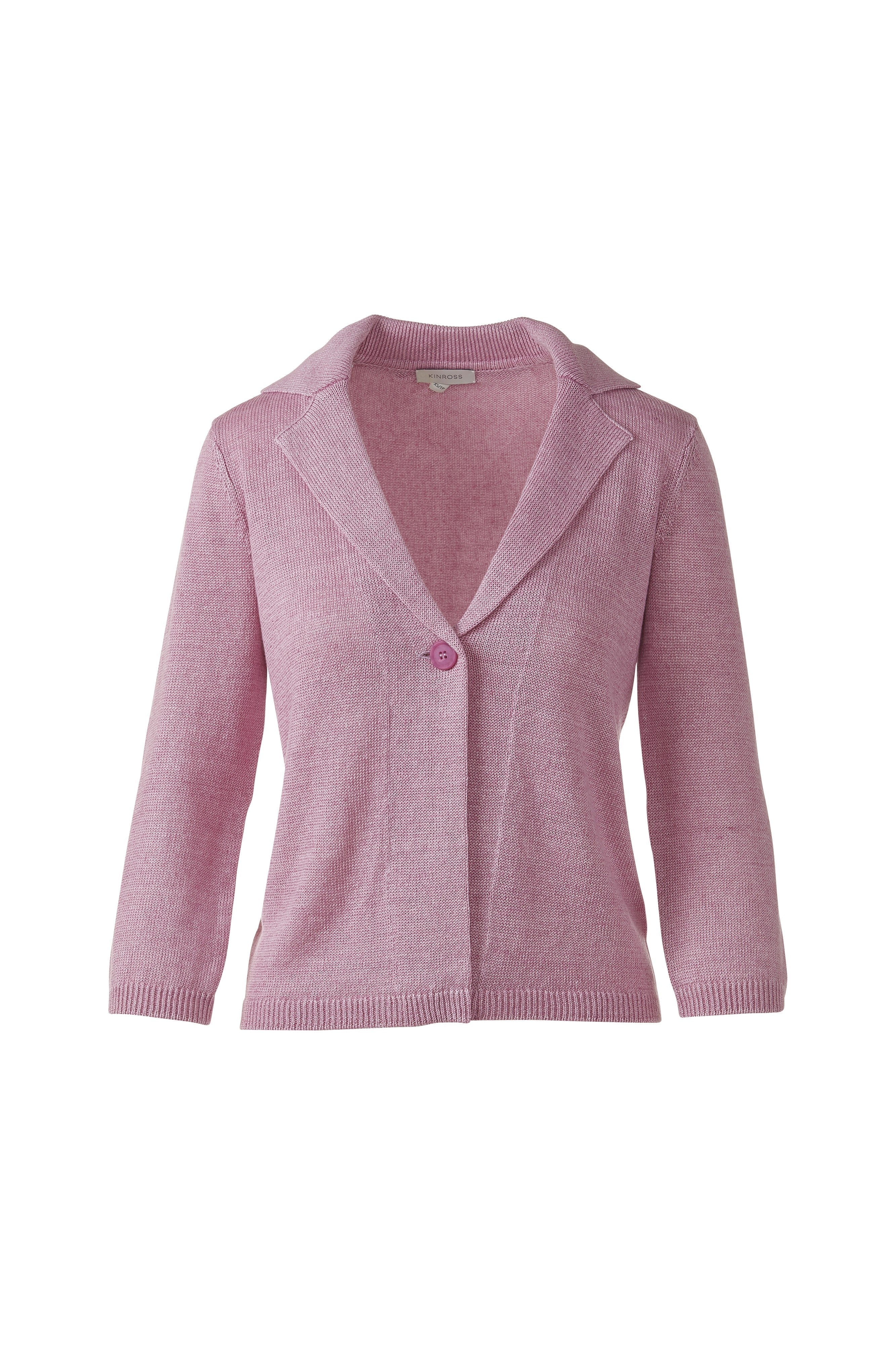 EASY NOTCH COLLAR CARDIGAN-BERRY-XS-Kinross Cashmere-Levy's Clothier
