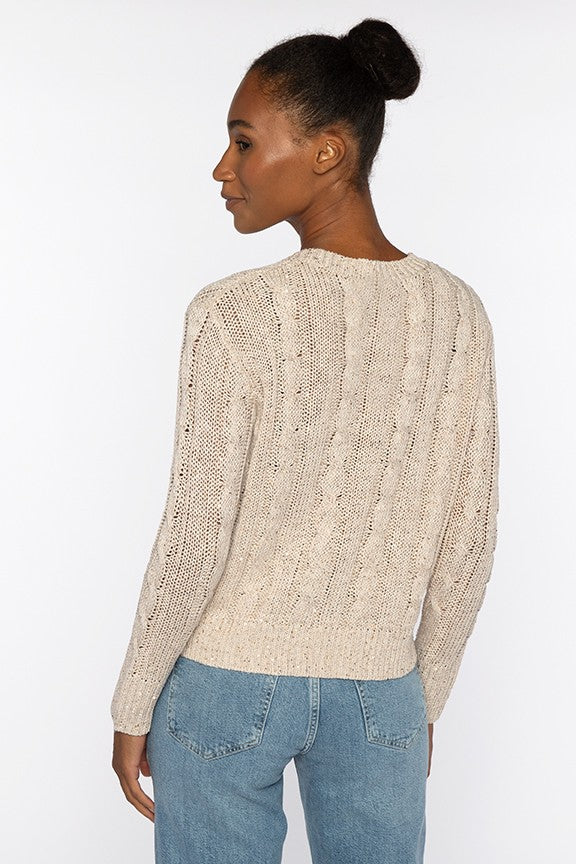 SEQUIN CABLE VEE-FERN-XS-Kinross Cashmere-Levy's Clothier
