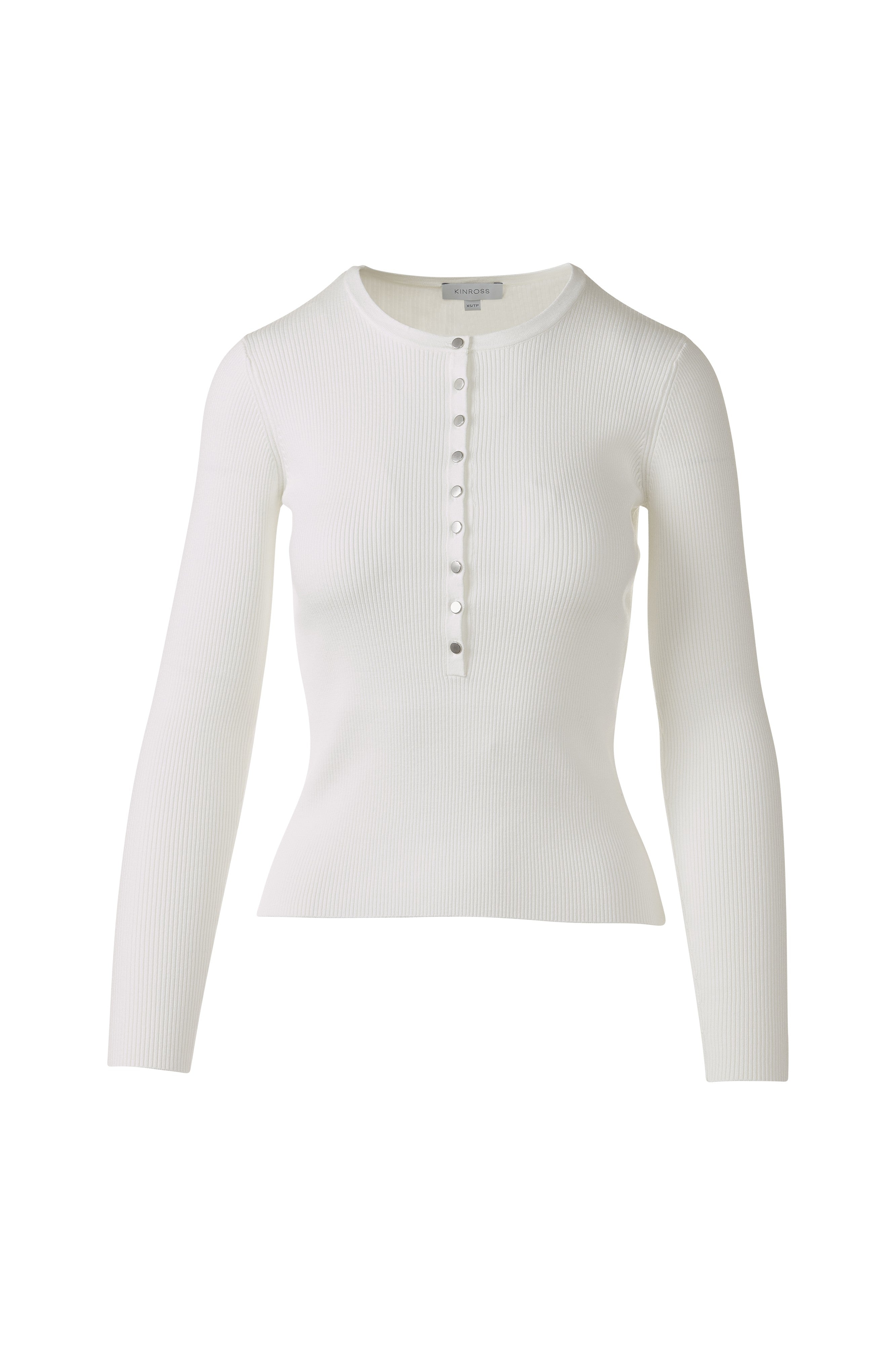 FINE RIB BUTTON HENLEY-WHITE-XS-Kinross Cashmere-Levy's Clothier