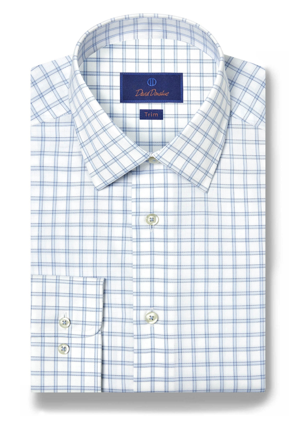 White & Sky Dobby Check Dress Shirt