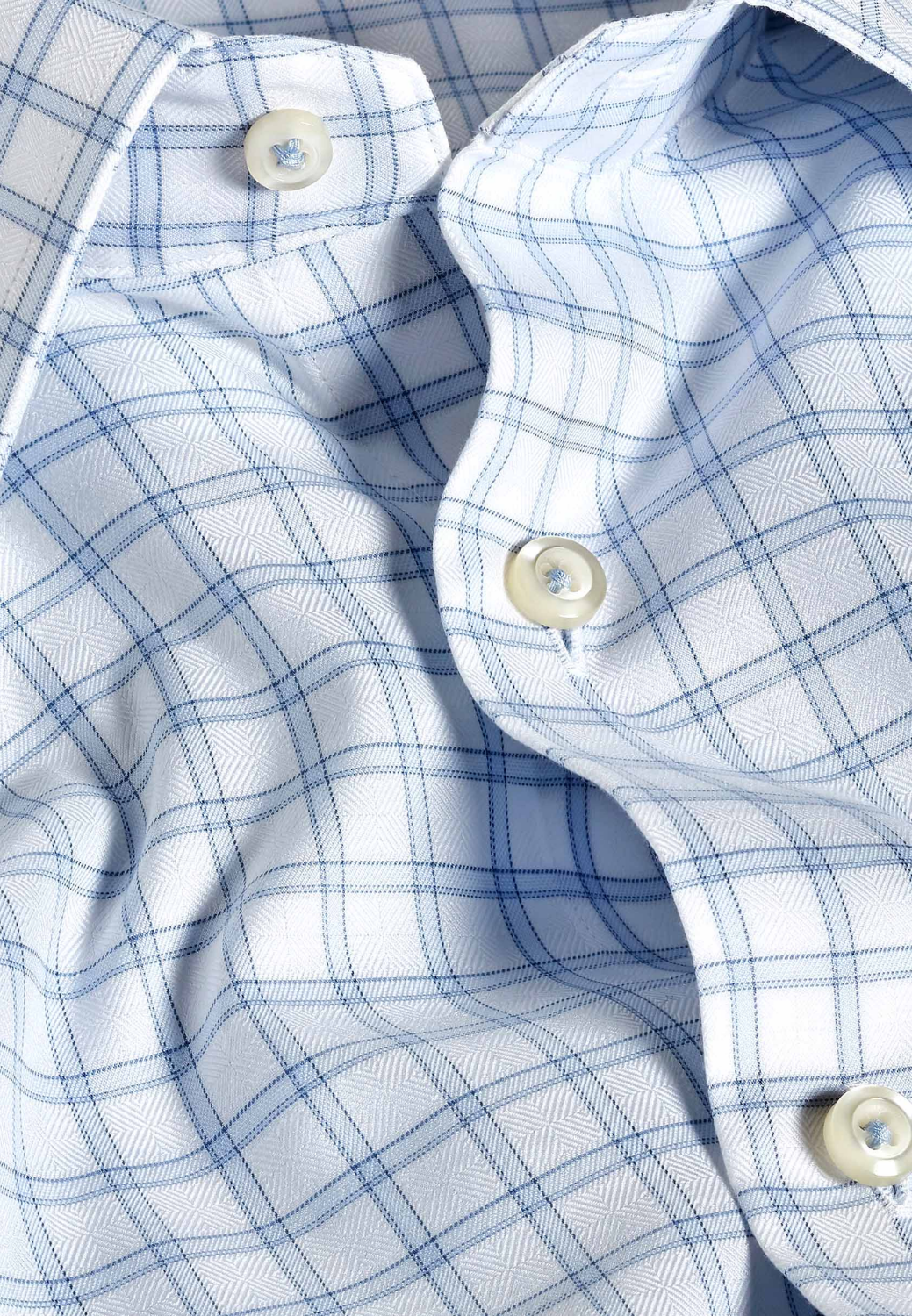 White & Sky Dobby Check Dress Shirt