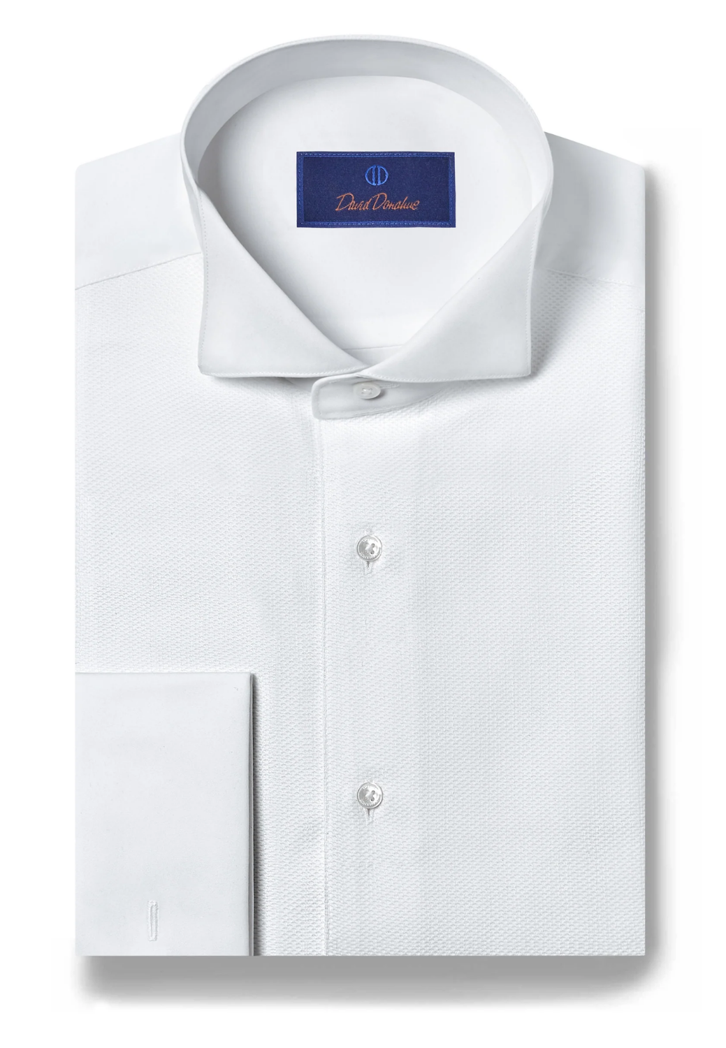 Piqué Wing Collar French Cuff Formal Shirt