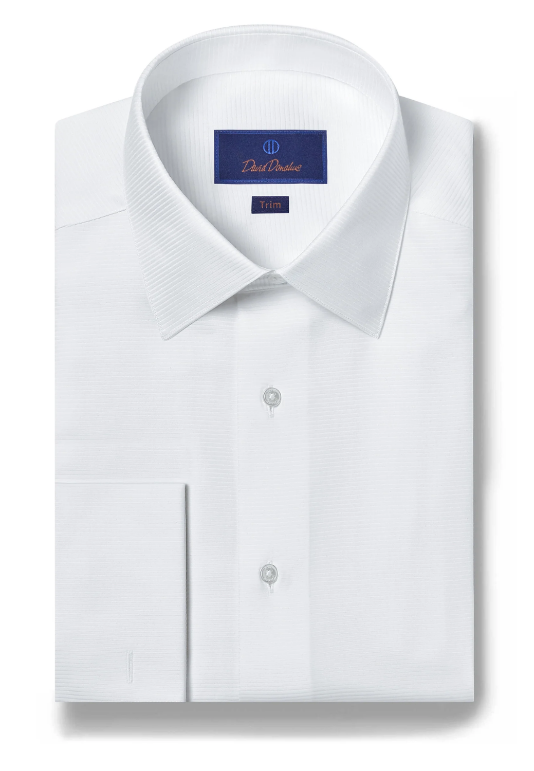 Horizontal Rib French Cuff Formal Shirt Trim Fit
