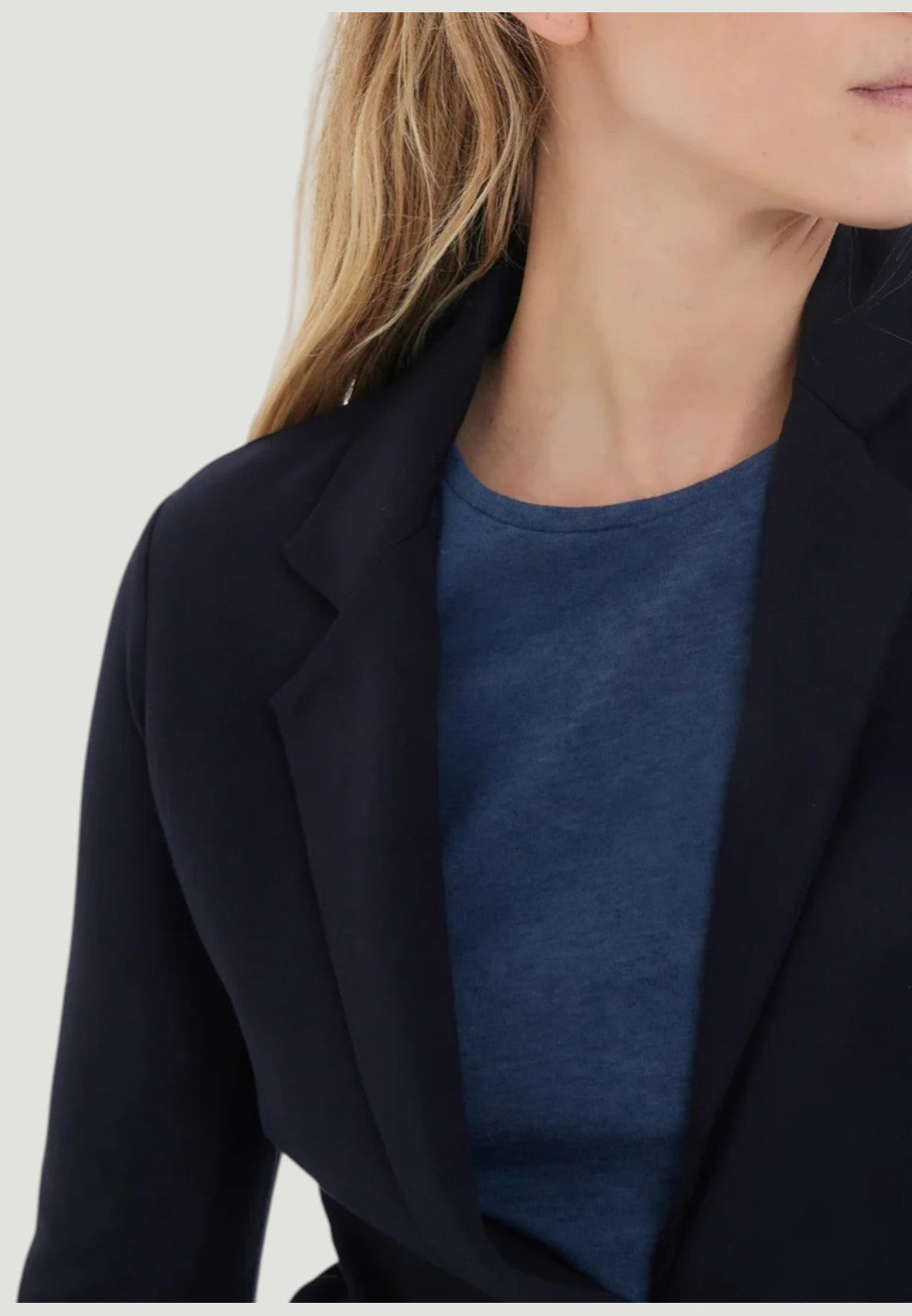 French Terry Looped Interior One Button Blazer - Marine-XS-MARINE-MAJESTIC TEES-Levy's Clothier