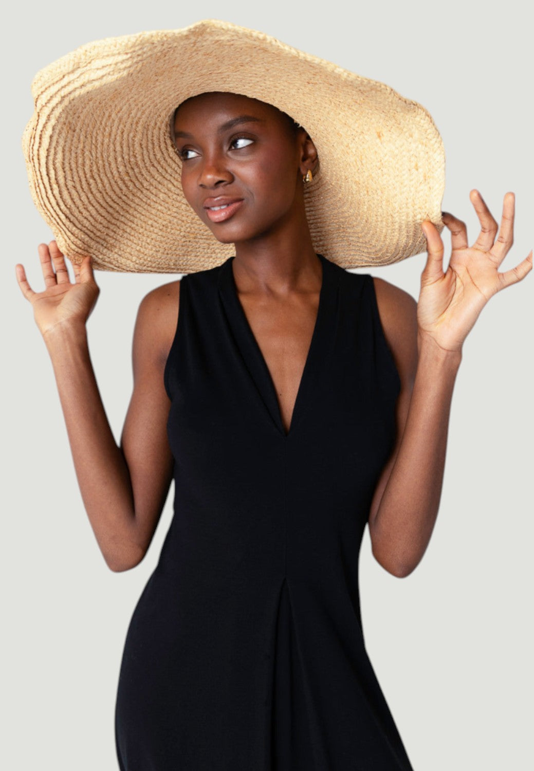 Sleeveless V-Neck Supima Cotton Dress - Noir-XS-NOIR-MAJESTIC TEES-Levy's Clothier