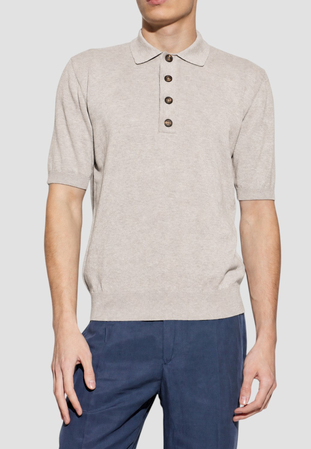 Short Sleeve Polo Knit Shirt-M-SAND-ELEVENTY-Levy's Clothier