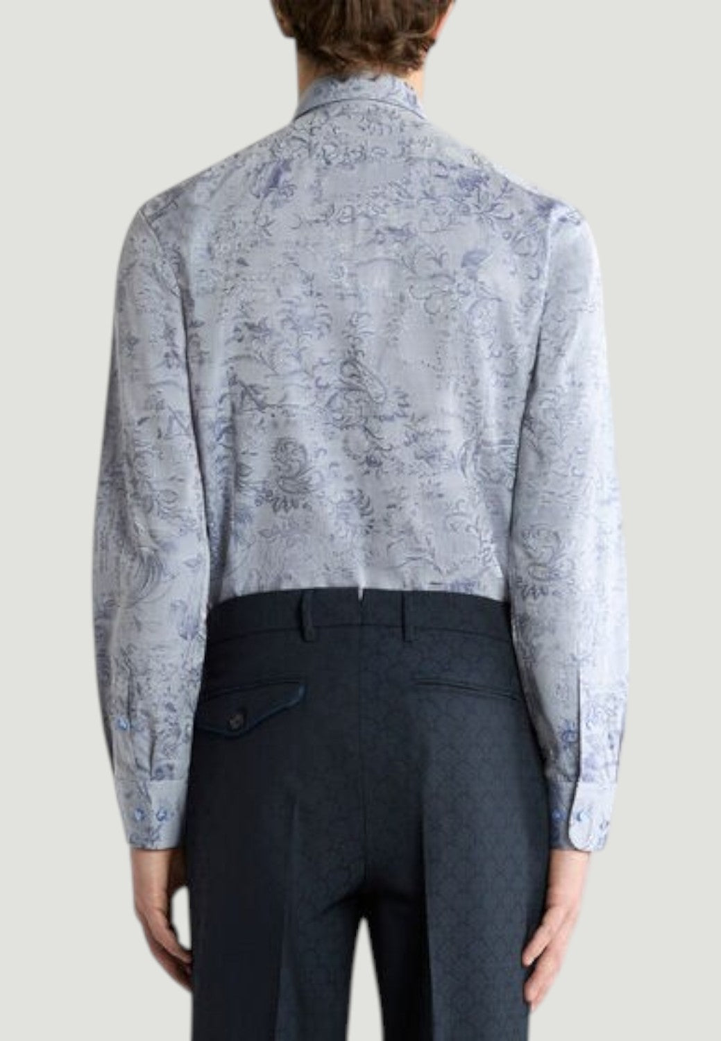 Cotton Jacquard Shirt with Floral Paisley Motif-40-ETRO-Levy's Clothier
