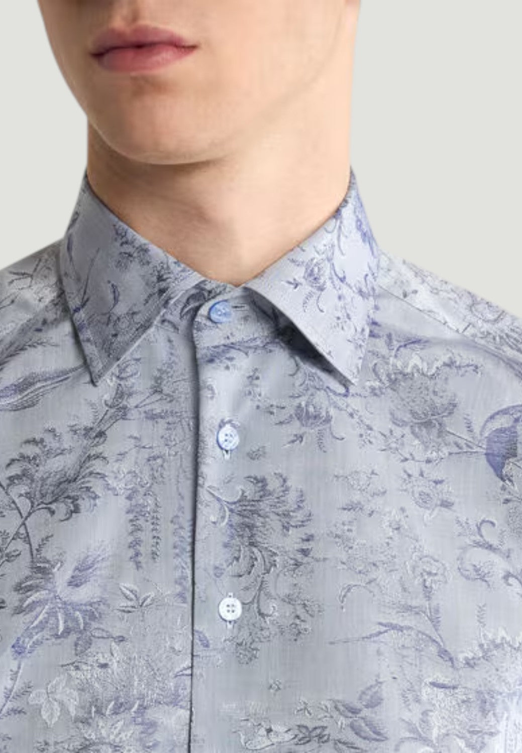 Cotton Jacquard Shirt with Floral Paisley Motif-40-ETRO-Levy's Clothier