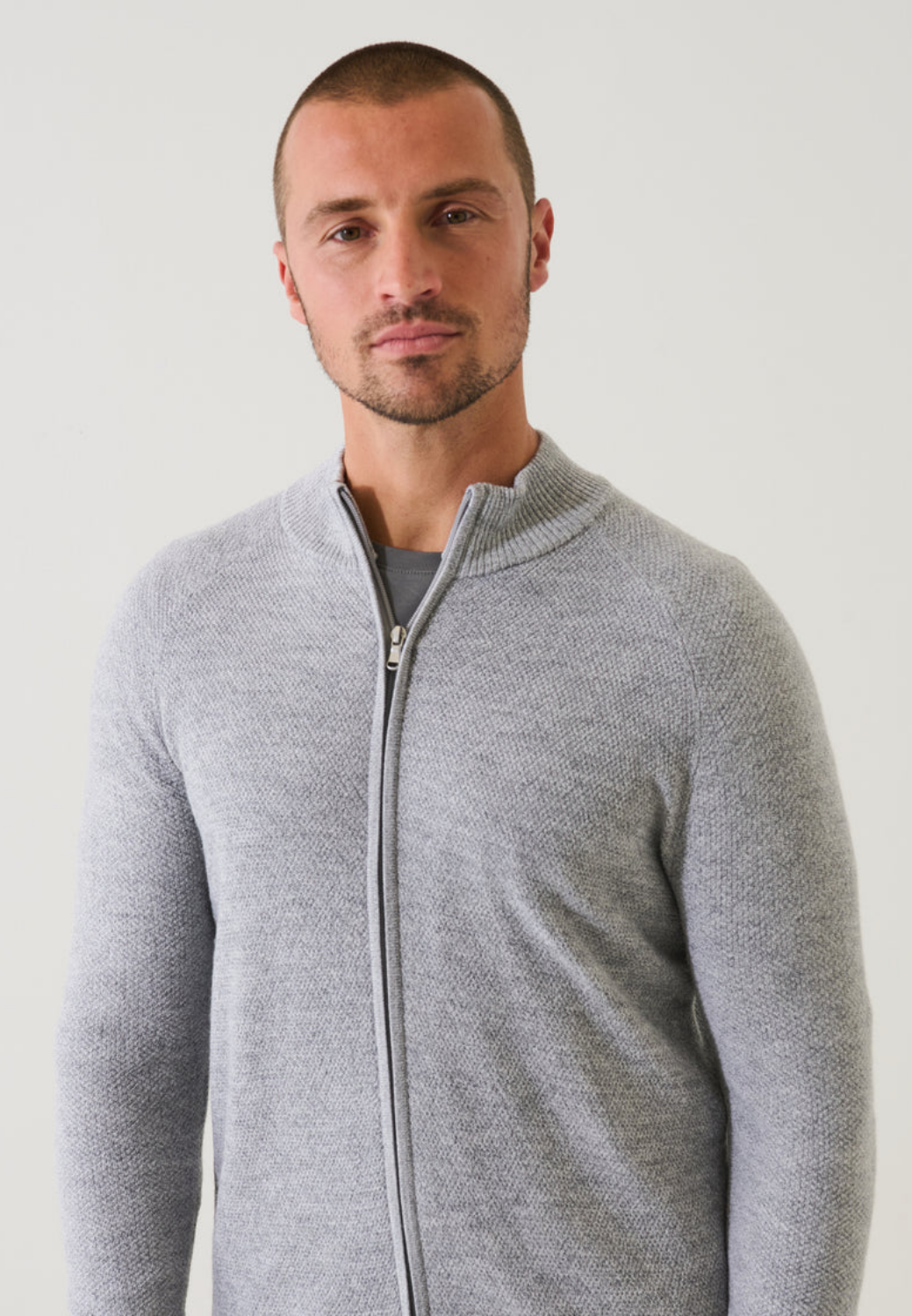 Merino Seed Stitch Full-Zip Cardigan-M-COSMOS BLUE-PATRICK ASSARAF-Levy's Clothier