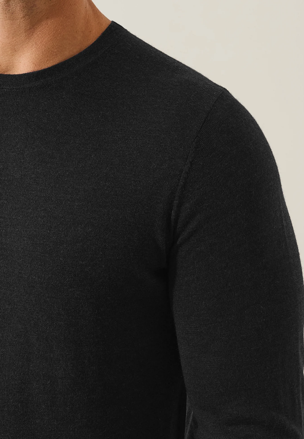 Extra-Fine Merino Wool Crewneck Sweater-S-BLACK-PATRICK ASSARAF-Levy's Clothier