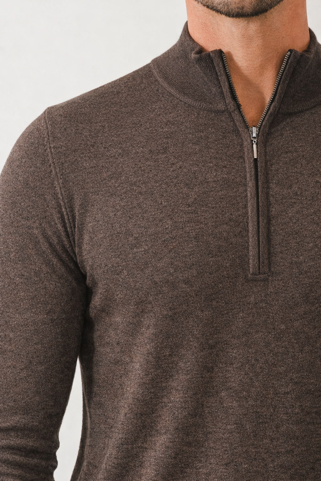 Extra-Fine Merino Quarter Zip-S-MAMMOTH BLUE-PATRICK ASSARAF-Levy's Clothier