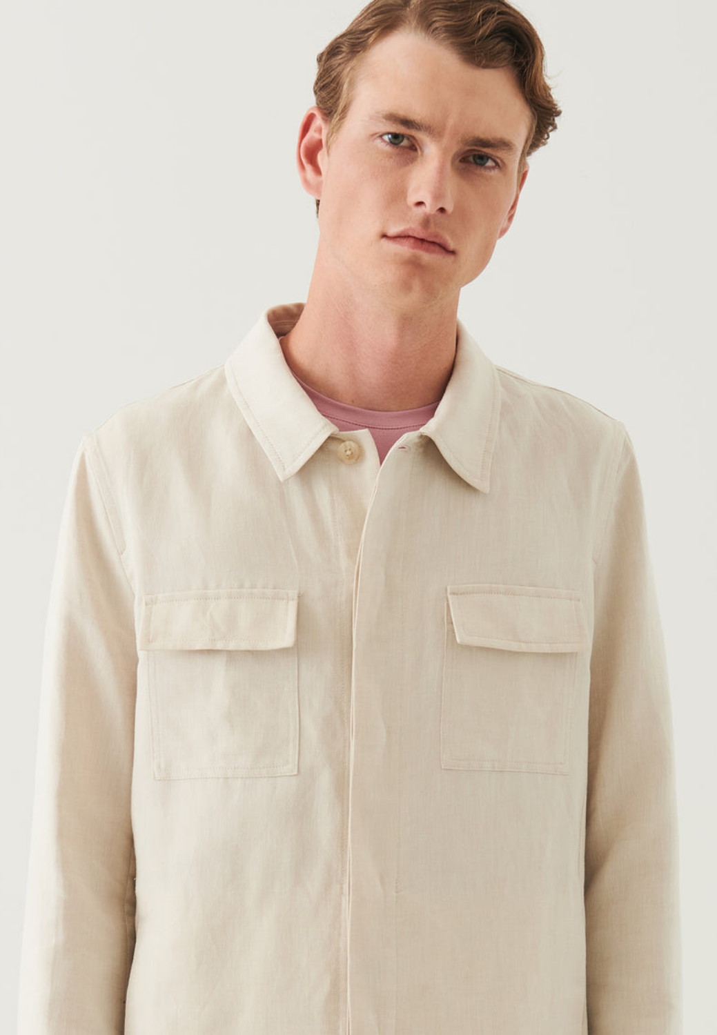 Linen Cotton Blend Shirt Jacket-M-CLAY-PATRICK ASSARAF-Levy's Clothier
