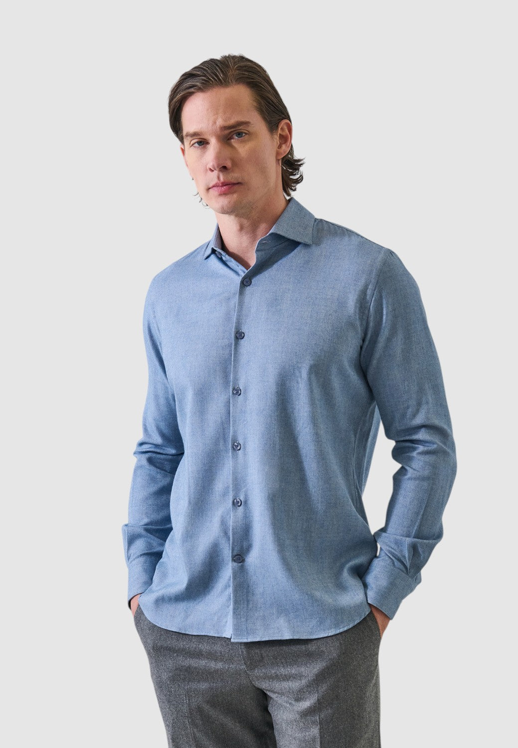 Tailored Flannel Shirt-M-OMAN-PATRICK ASSARAF-Levy's Clothier
