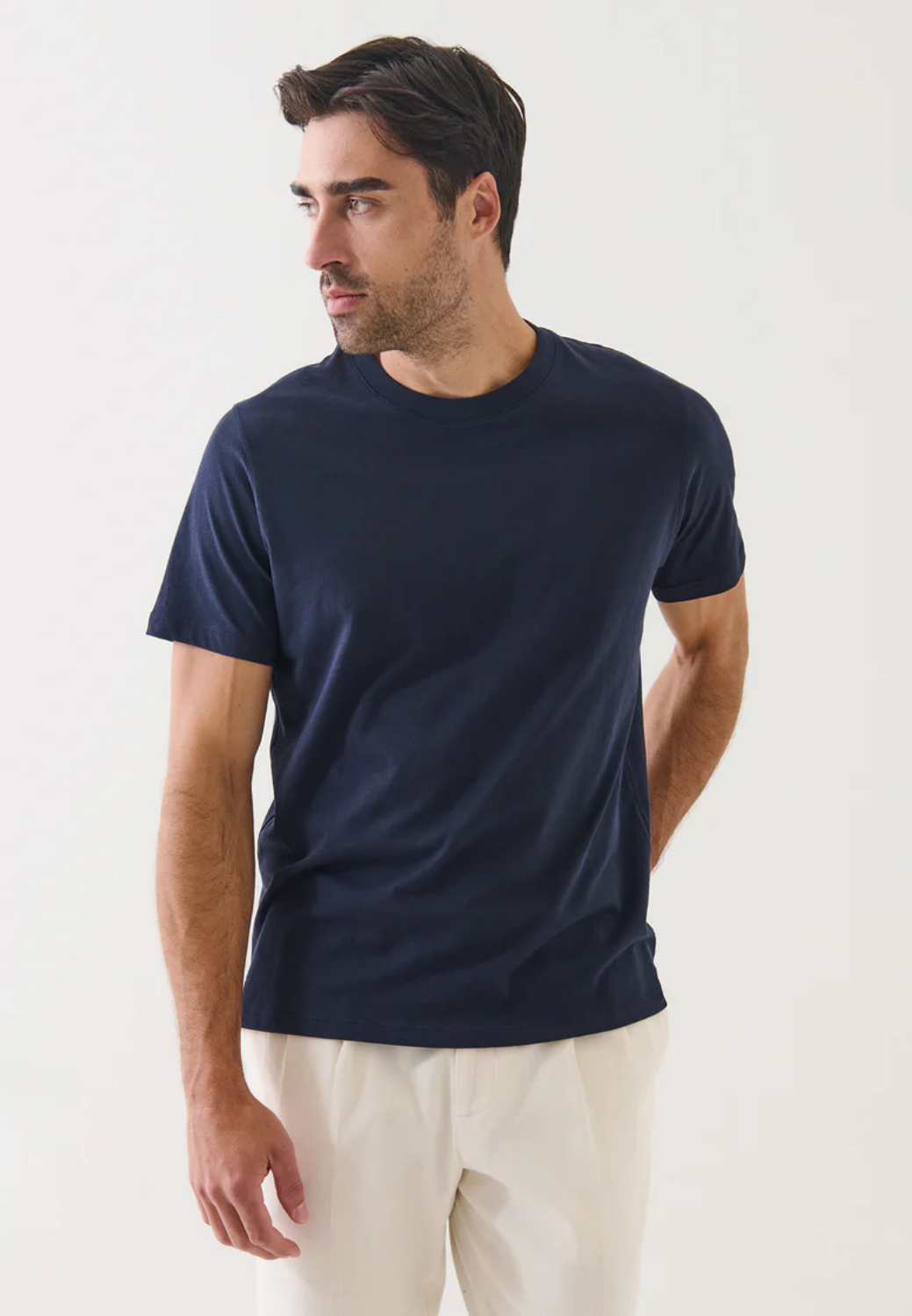 Organic Pima Cotton High Neck T-Shirt-M-BLACK-PATRICK ASSARAF-Levy's Clothier