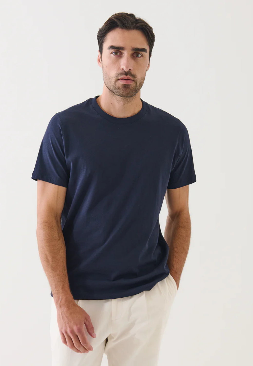 Organic Pima Cotton High Neck T-Shirt-M-BLACK-PATRICK ASSARAF-Levy's Clothier